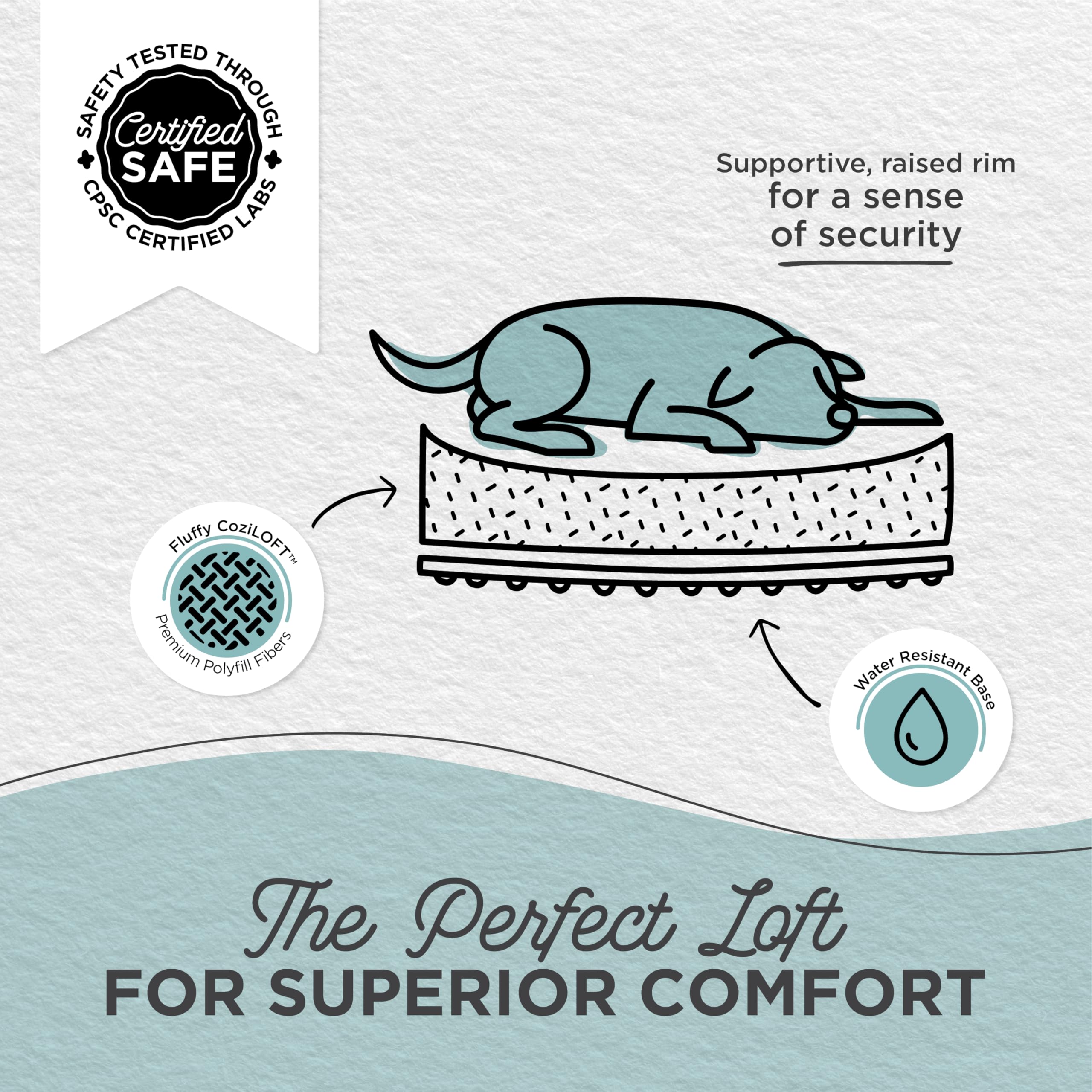 Best Friends by Sheri Shag Lounge Bed Calming Faux Fur Dog Bed, Frost, Medium, 30'' x 20''