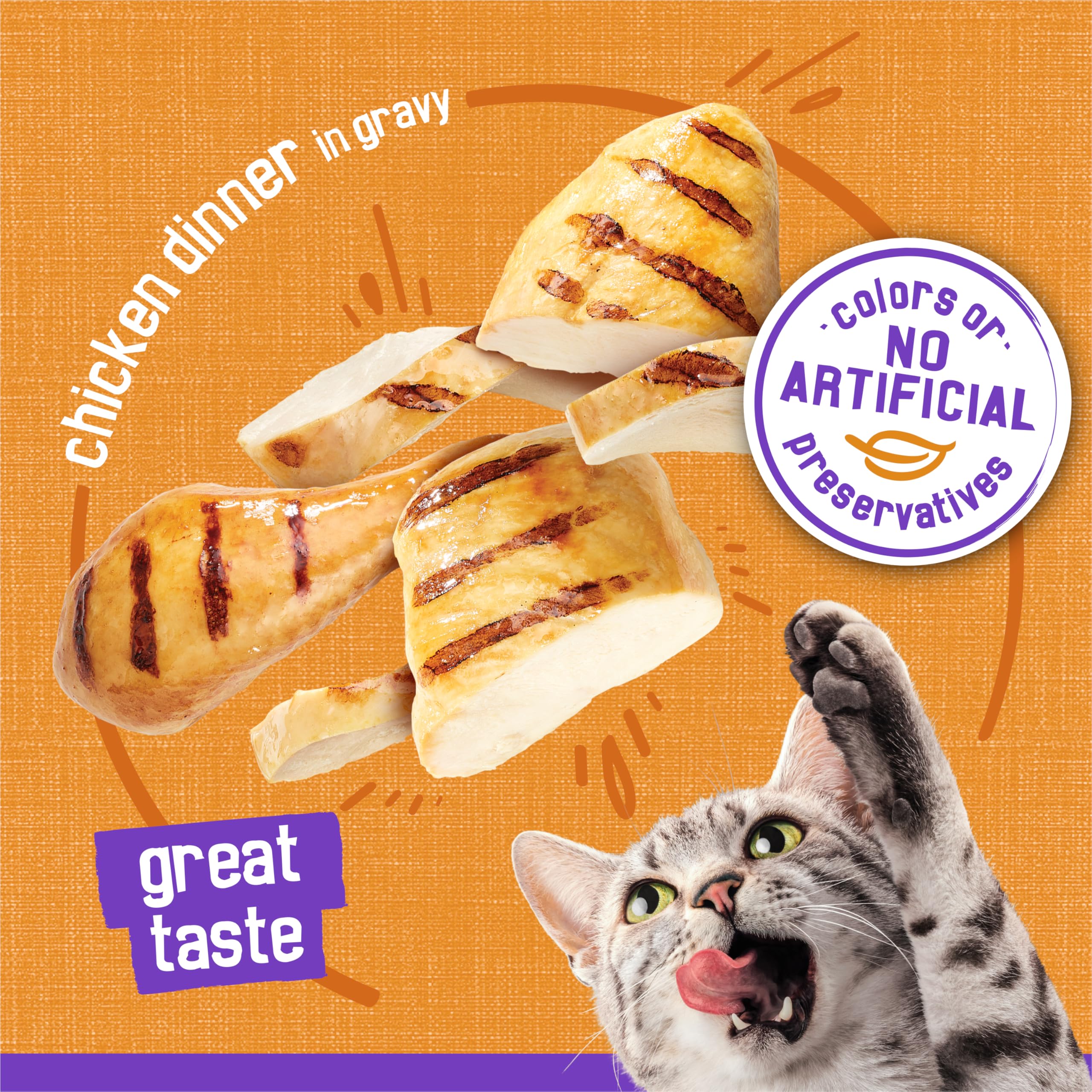 Friskies Wet Cat Food, Meaty Bits Chicken Dinner in Gravy, 5.5 oz Cans, Pack of 24
