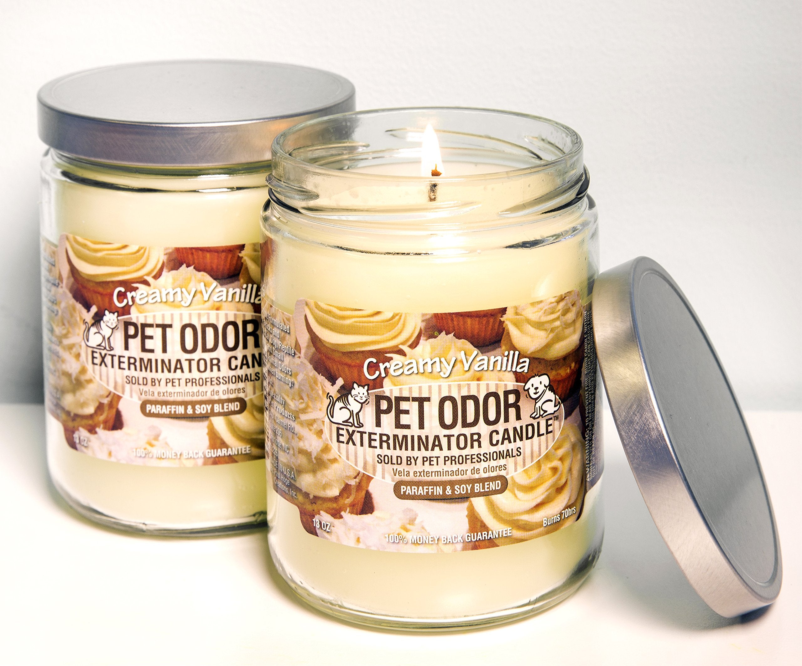 Specialty Pet Products Odor Exterminator Candle, Creamy Vanilla, 13 Ounce Jar (Pack Of 2)