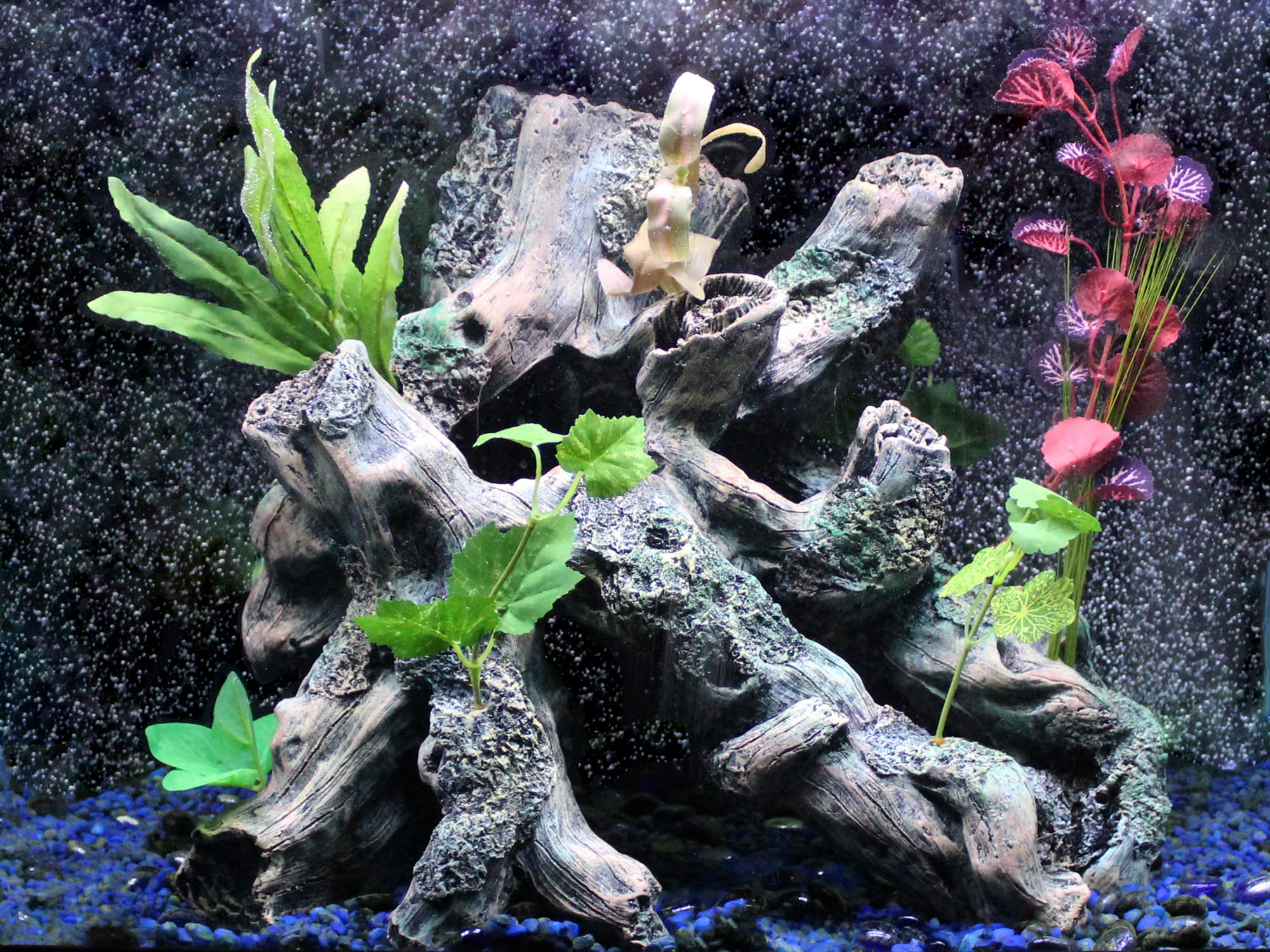 Penn-Plax Extra Large Driftwood With Flowering Plants Decoration For Large Fish Tanks Or Reptile Terrariums - Hideouts And Swim-Throughs For All Your Small Pets - Dgsp1