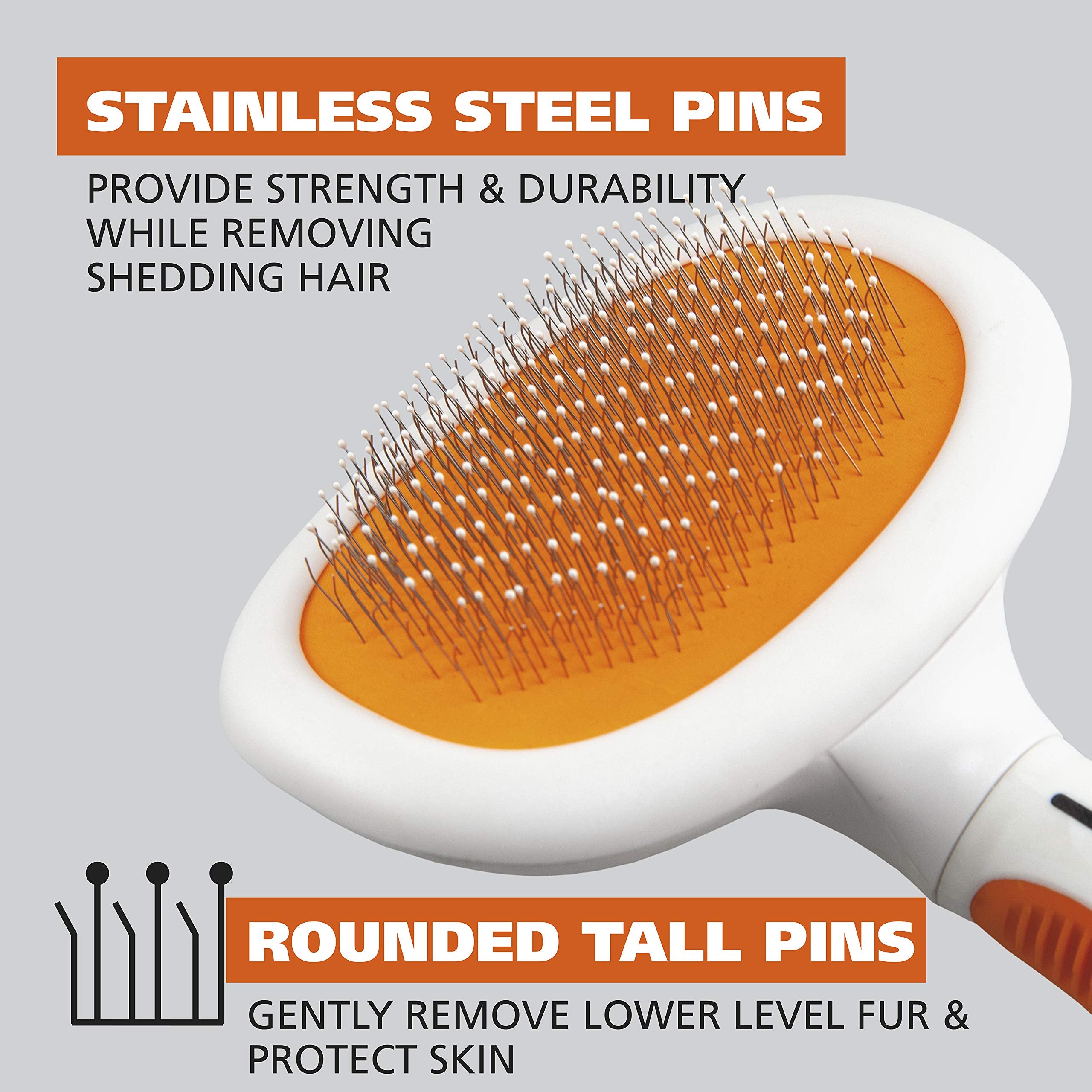 Wahl Premium Patented Dual Level Sensitive Skin Pet Slicker - Ergonomic Handle Makes Deshedding, Grooming And Brushing Comfortable For You And Your Dog Or Cat - 858500