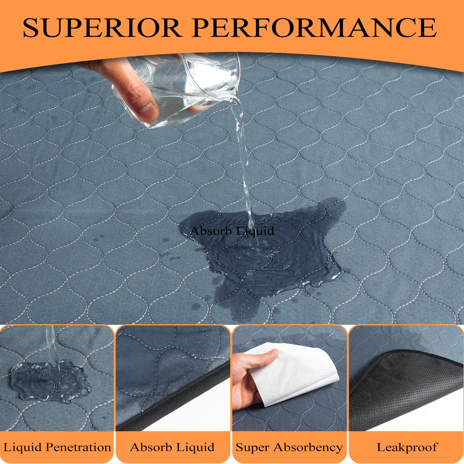 Bunlitent Washable Pee Pads For Puppy And Dog Training - 2 Pack, 48X48, Quick Dry, Anti-Slip, Whelping And Potty Pad