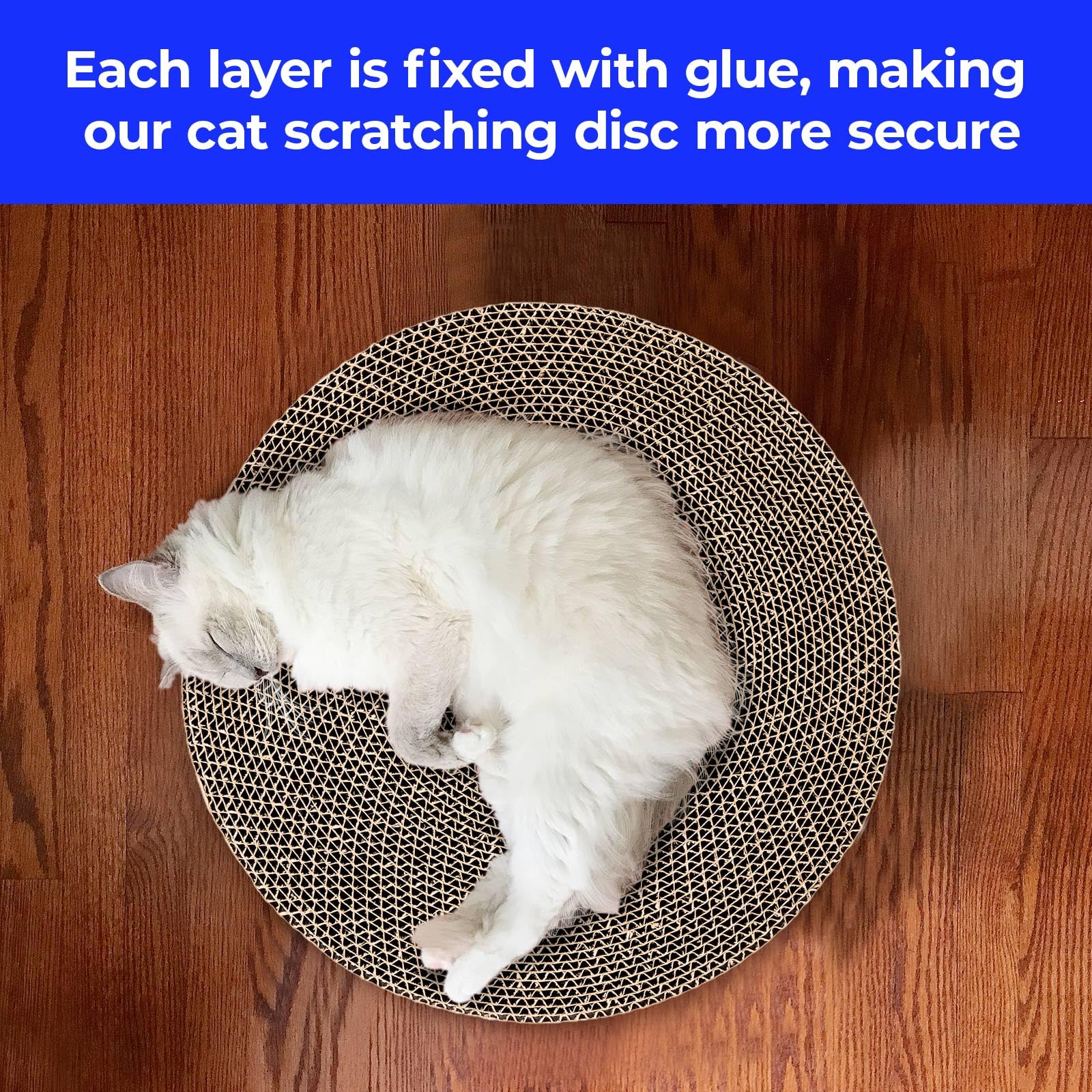 Roadtofree Round Cat Scratcher Refill, 10" Diameter, 7/8" Thick, Cardboard, Brown, 2pcs, Replacement Pads for Indoor Cats