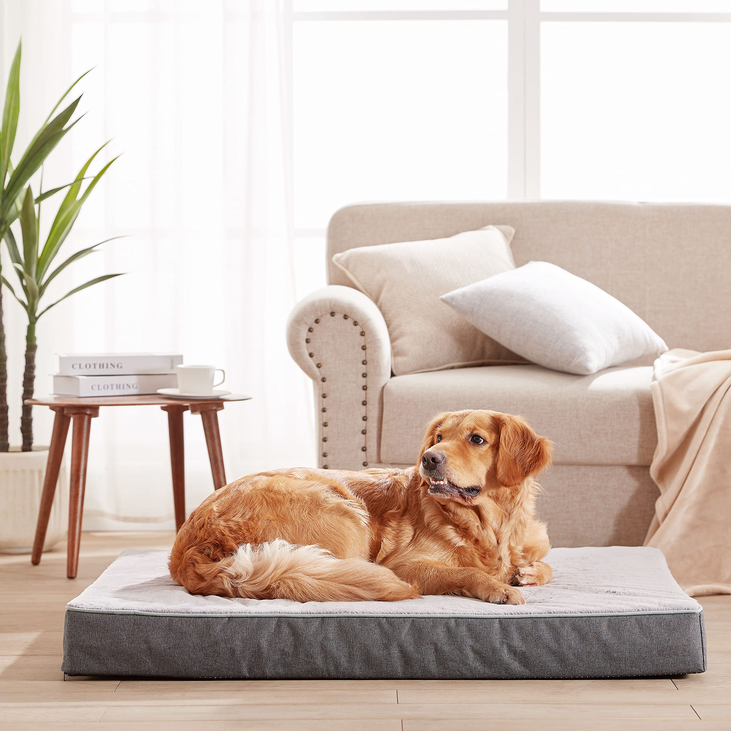 Urgvanz Pet Orthopedic Memory Foam Dog Bed,Cooling Dog Beds For Extra Large Dogs, Washable Pet Beds For Crate With Faux Fur Cove