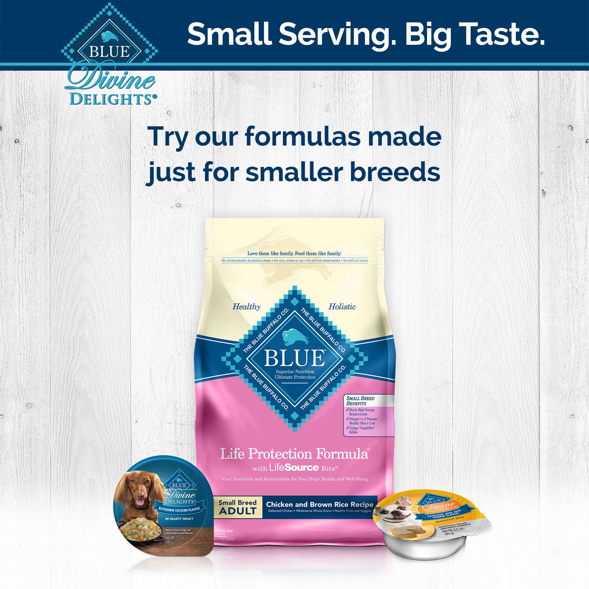Blue Buffalo Delights Natural Adult Small Breed Wet Dog Food Cups, Pate Style, Filet Mignon Flavor in Savory Juice 3.5-oz (Pack