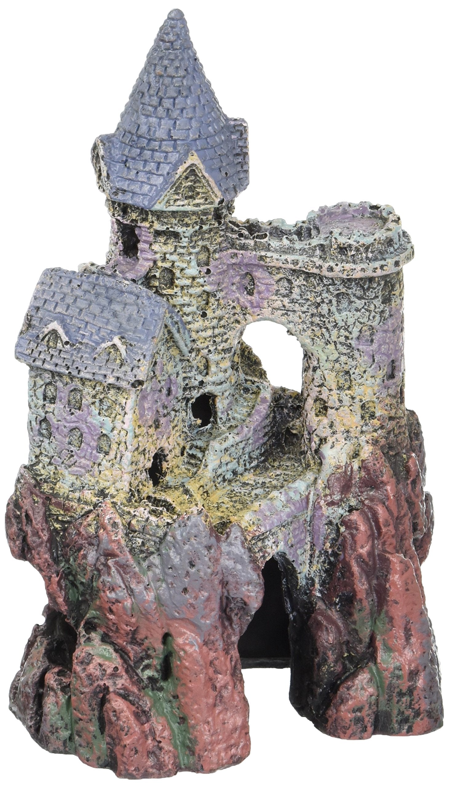 Penn-Plax Age-of-Magic Wizards Castle Aquarium Decoration - Safe for Freshwater and Saltwater Fish Tanks - Small