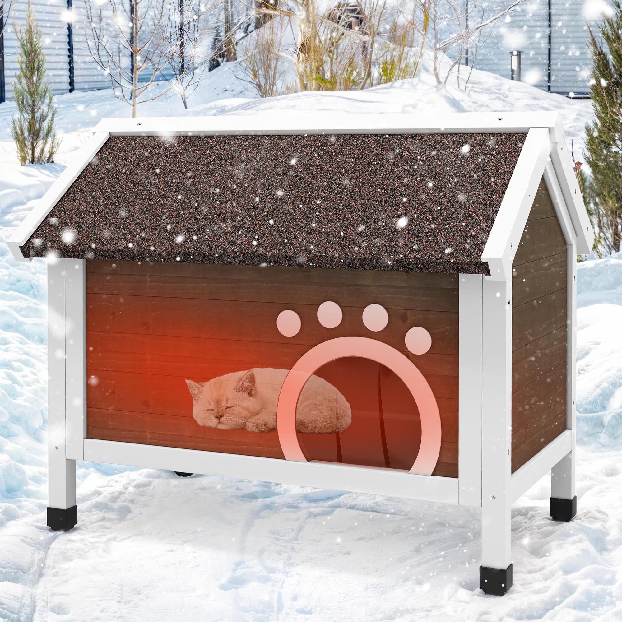 Yitahome Outdoor Cat House Insulated, With All-Round Foam, Large Outside Feral Cat Shelter Weatherproof, Winter Cat House For Mu