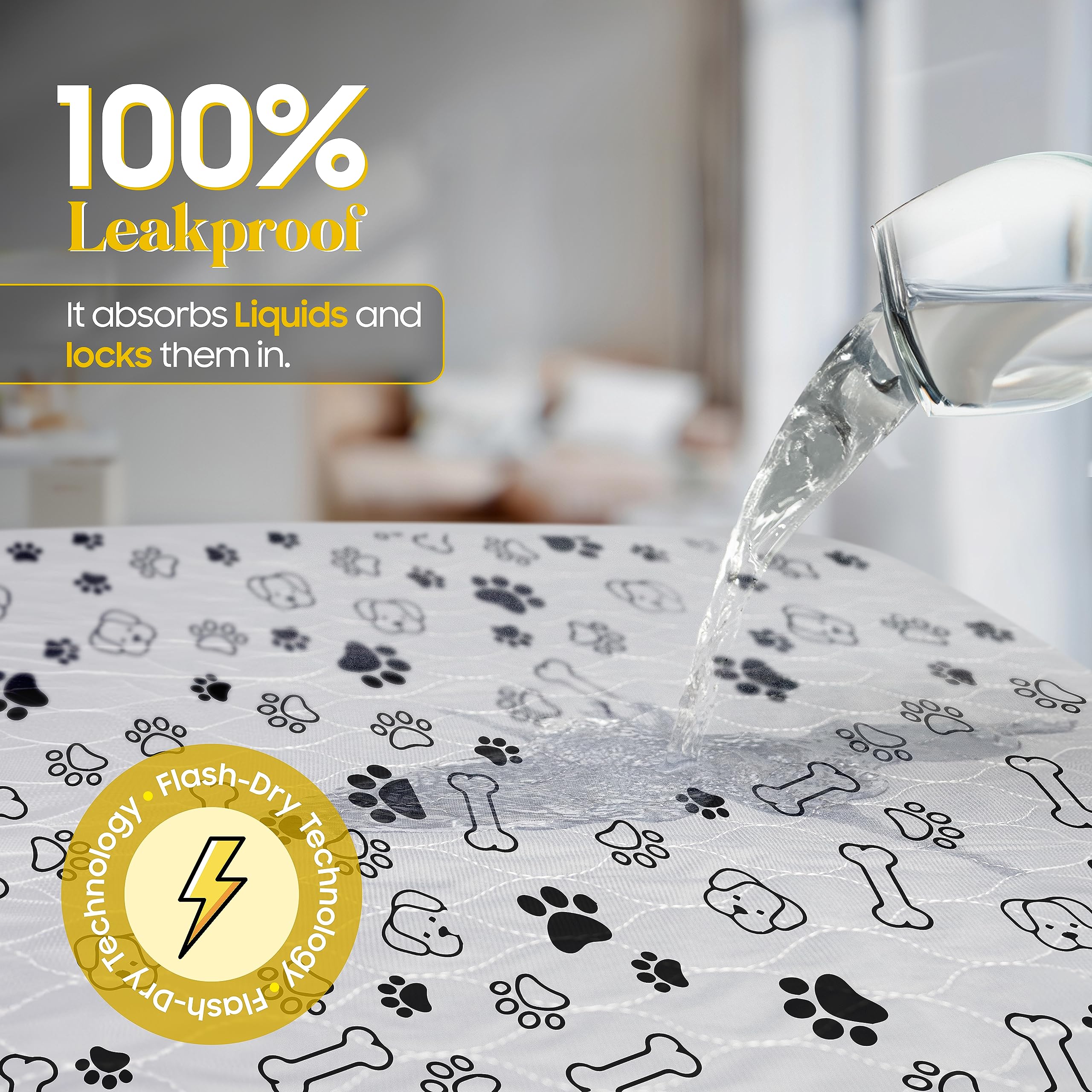 Littleliner 2 Pack 31   X36    Washable Pee Pads For Dogs With Grooming Glove, Non-Slip Puppy Pads, Absorbent & Pleasant Endure