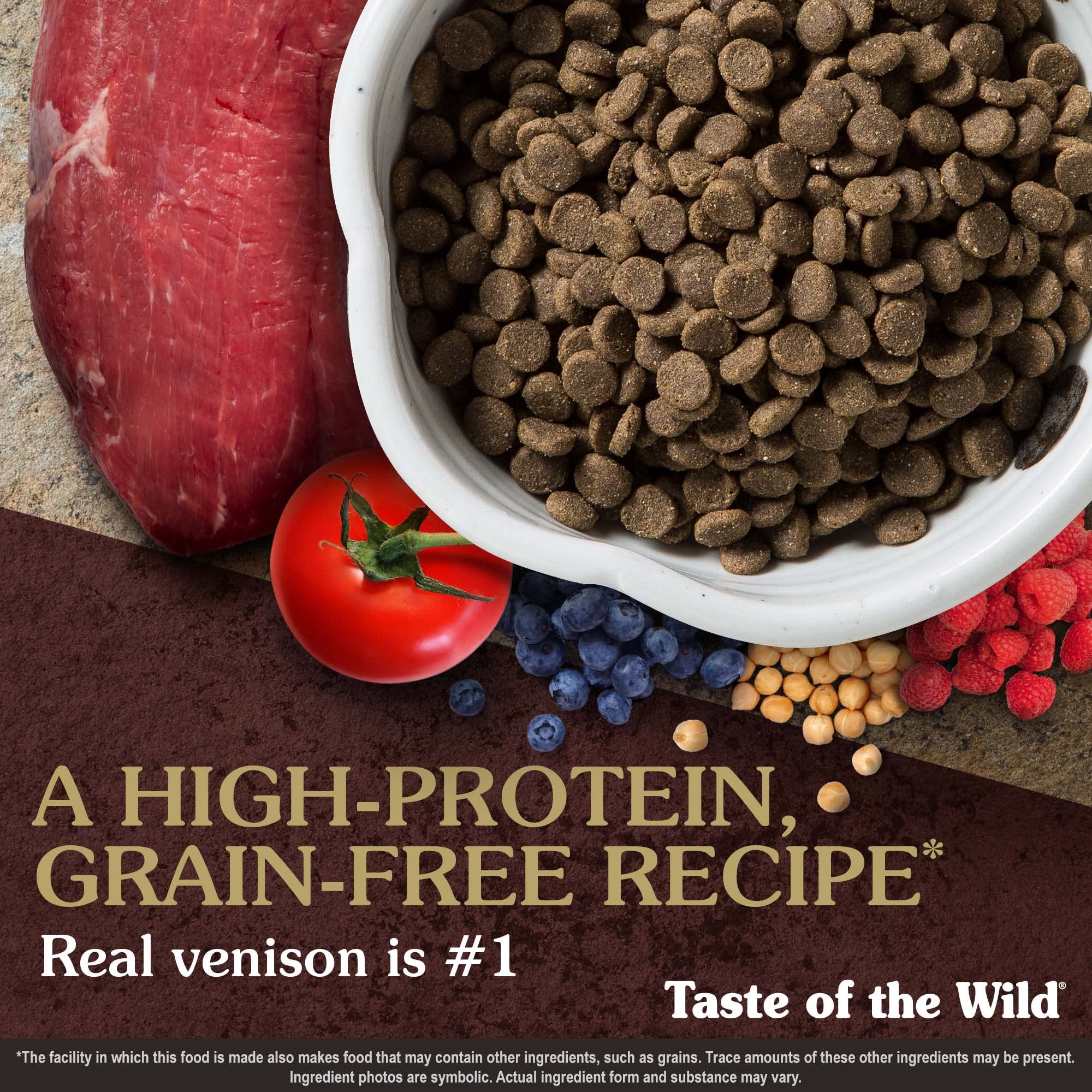 Taste of the Wild Pine Forest Grain-Free Recipe with Roasted Venison Dry Dog Food for All Life Stages, Made with High Protein fr
