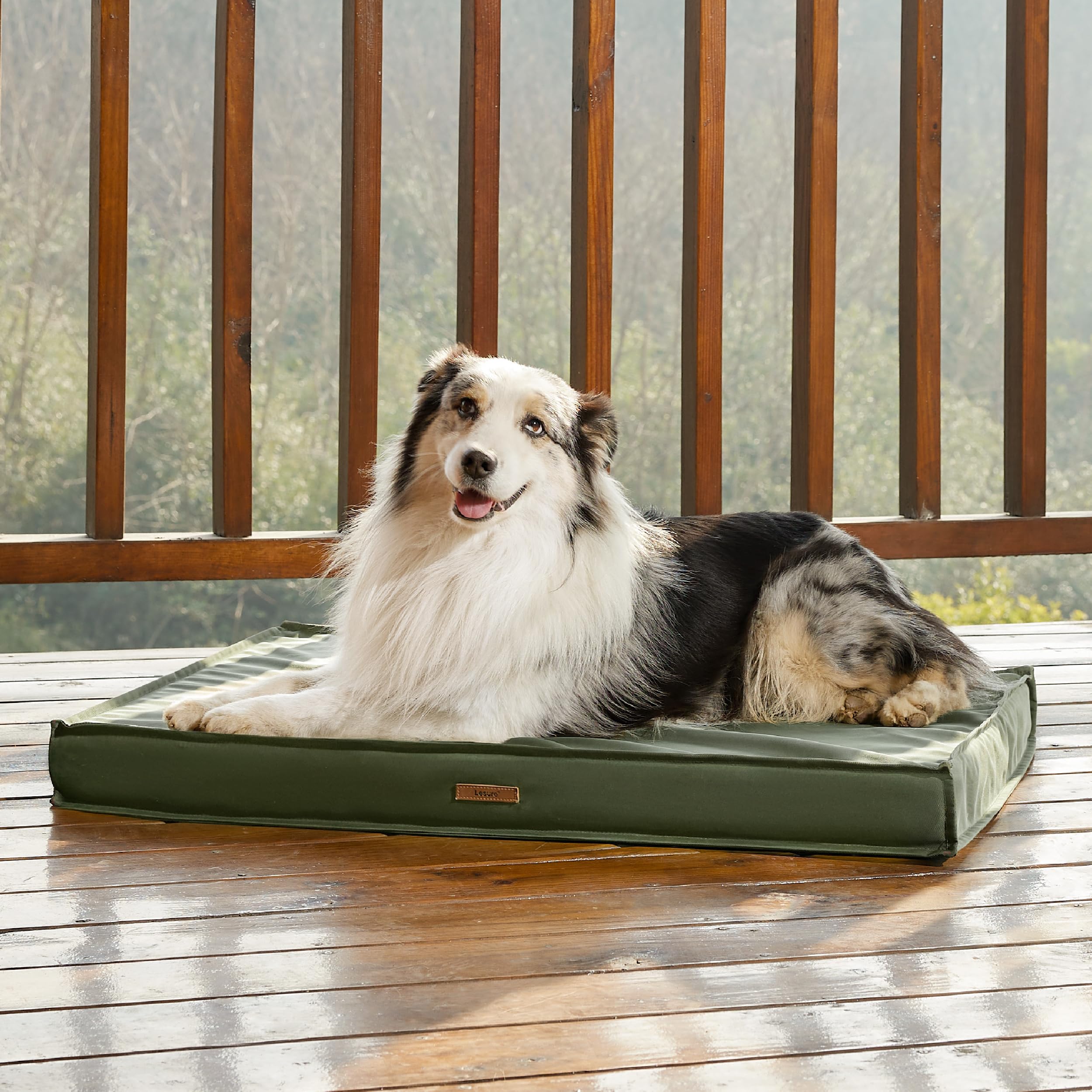 Lesure Outdoor Waterproof Dog Beds Large Sized Dog, Orthopedic Egg Crate Foam Pet Bed With Oxford Fabric Surface And Removable W