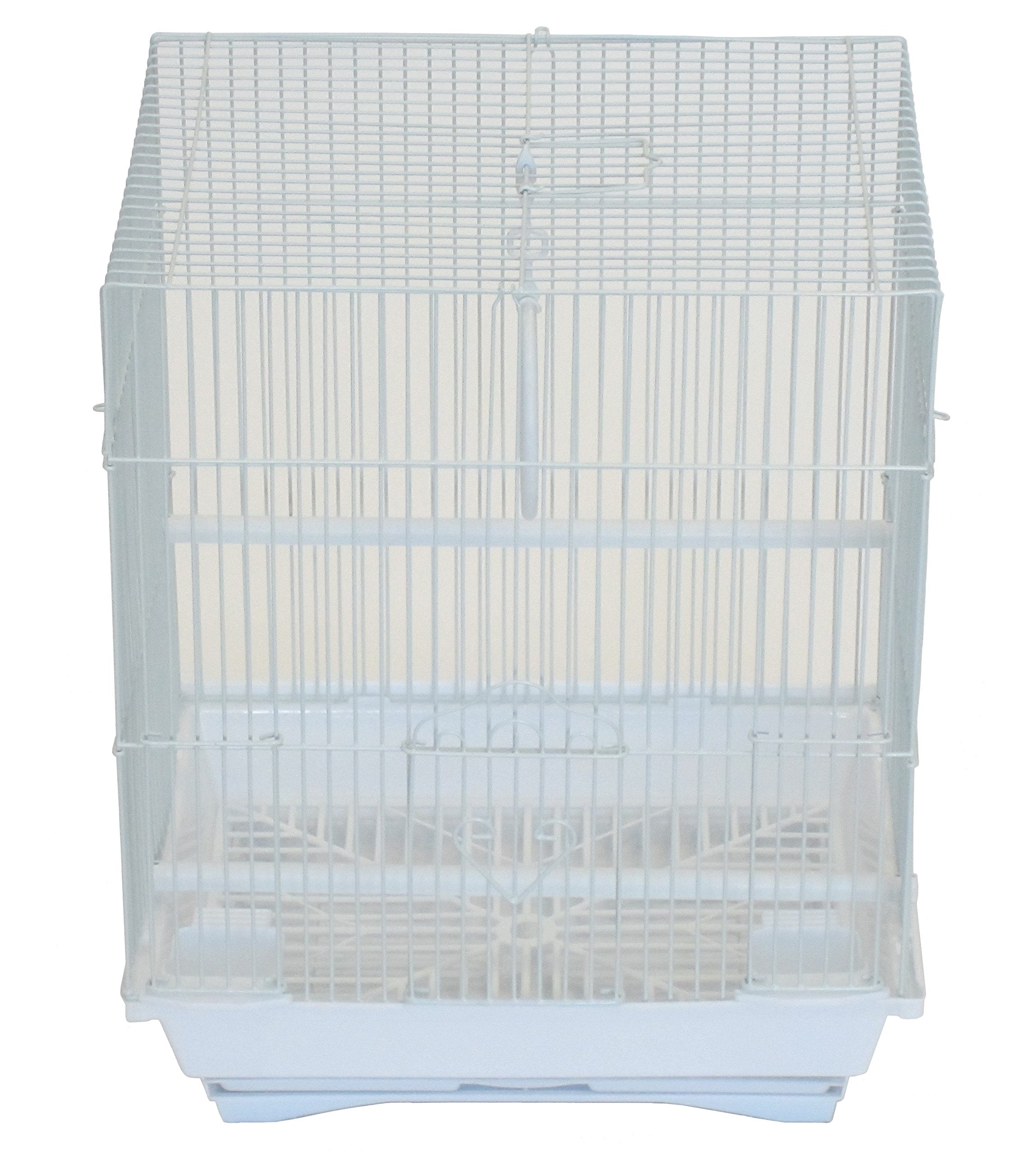 Yml A1324Mwht Flat Top Medium Parakeet Cage, 13.3'' X 10.8'' X 16.5'', White