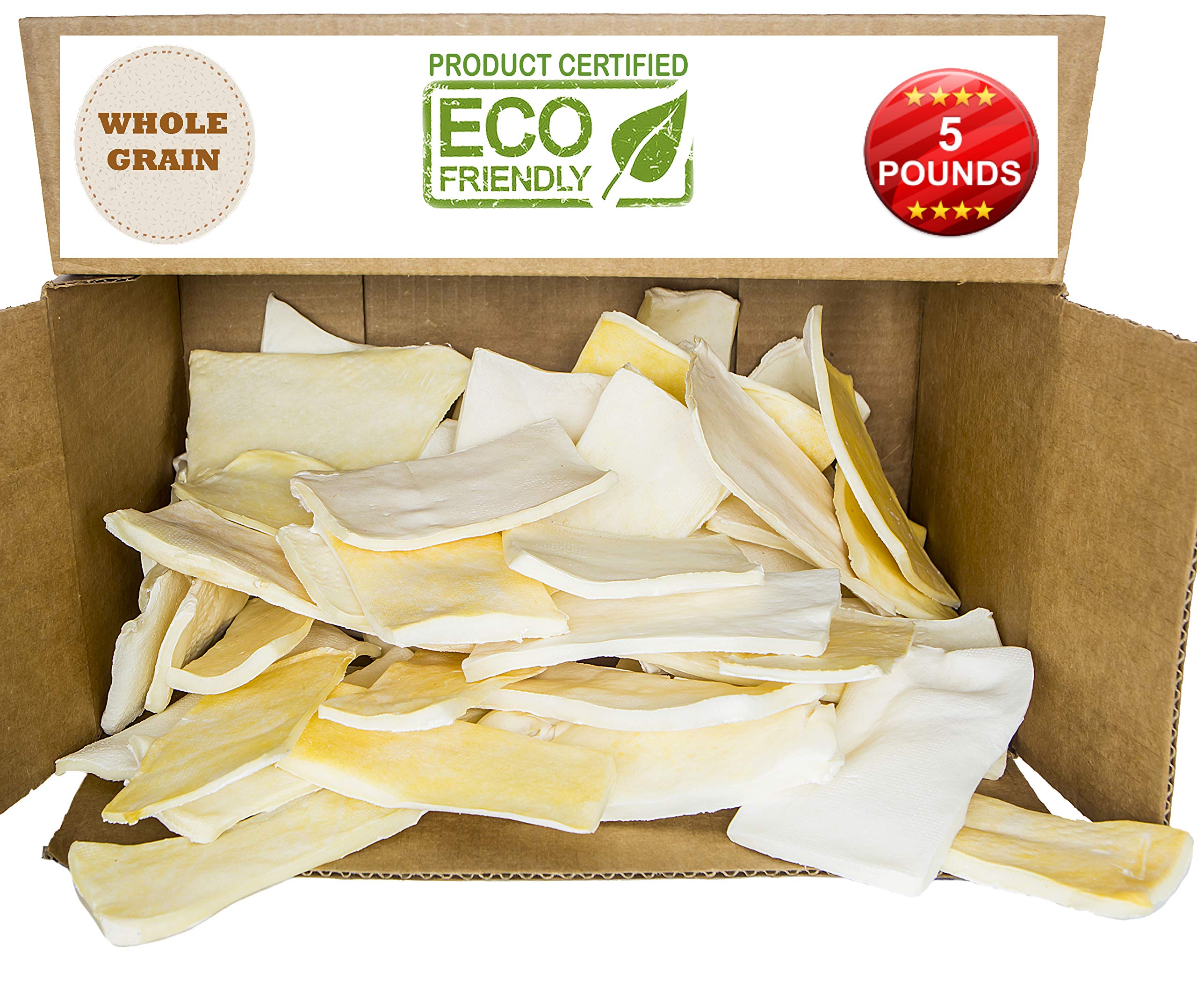 Premium Thick Cut Chips, Wholegrain Rawhide (Last Much Longer Than Traditional Chips). 100% Natural. Great Behavioral Dog Chew T