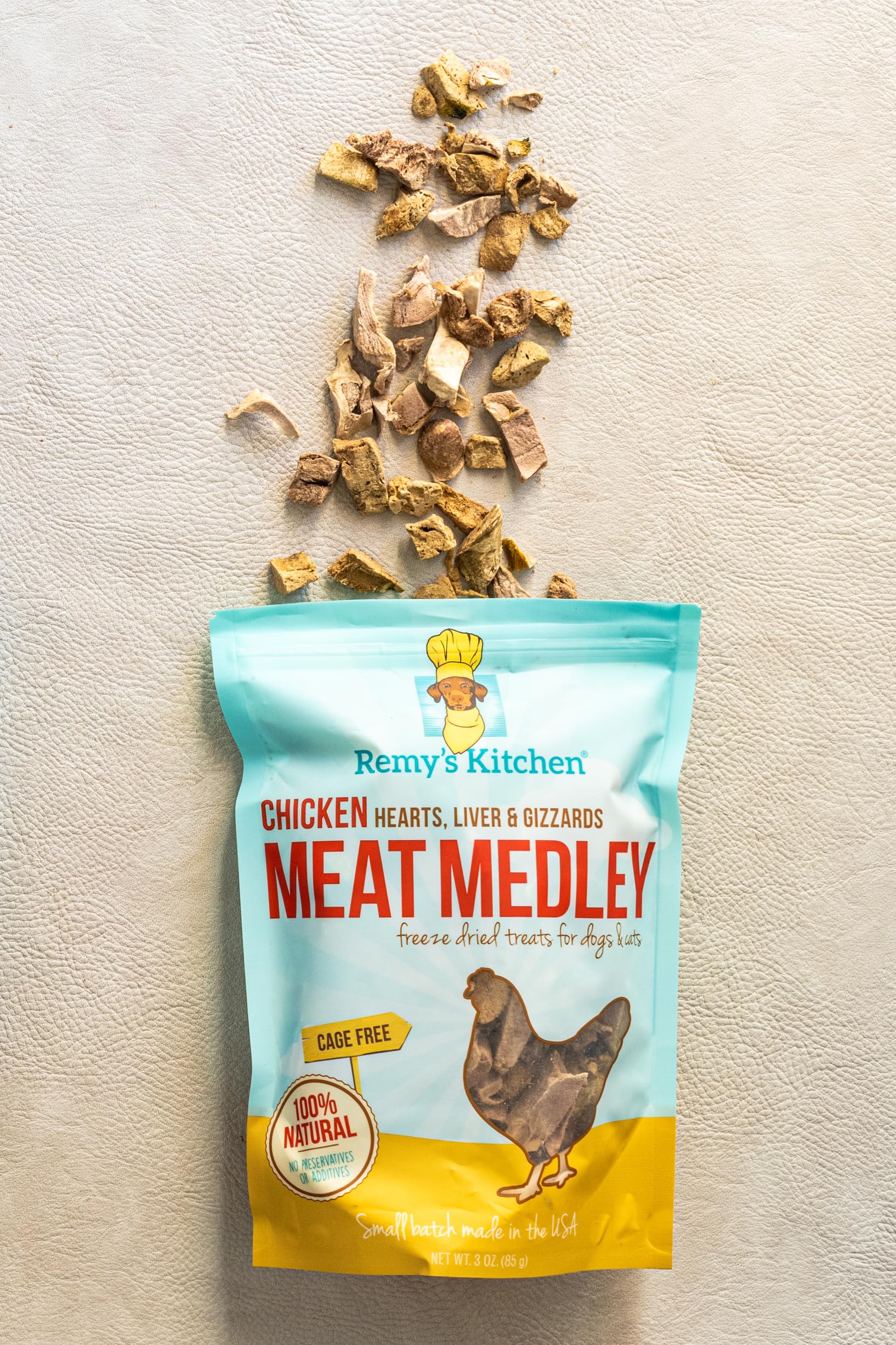 Remys Kitchen Chicken Meat Medley Freeze Dried Dog Treats USA Sourced and Small Batch Made - Human-Grade, All Natural Dog Treats