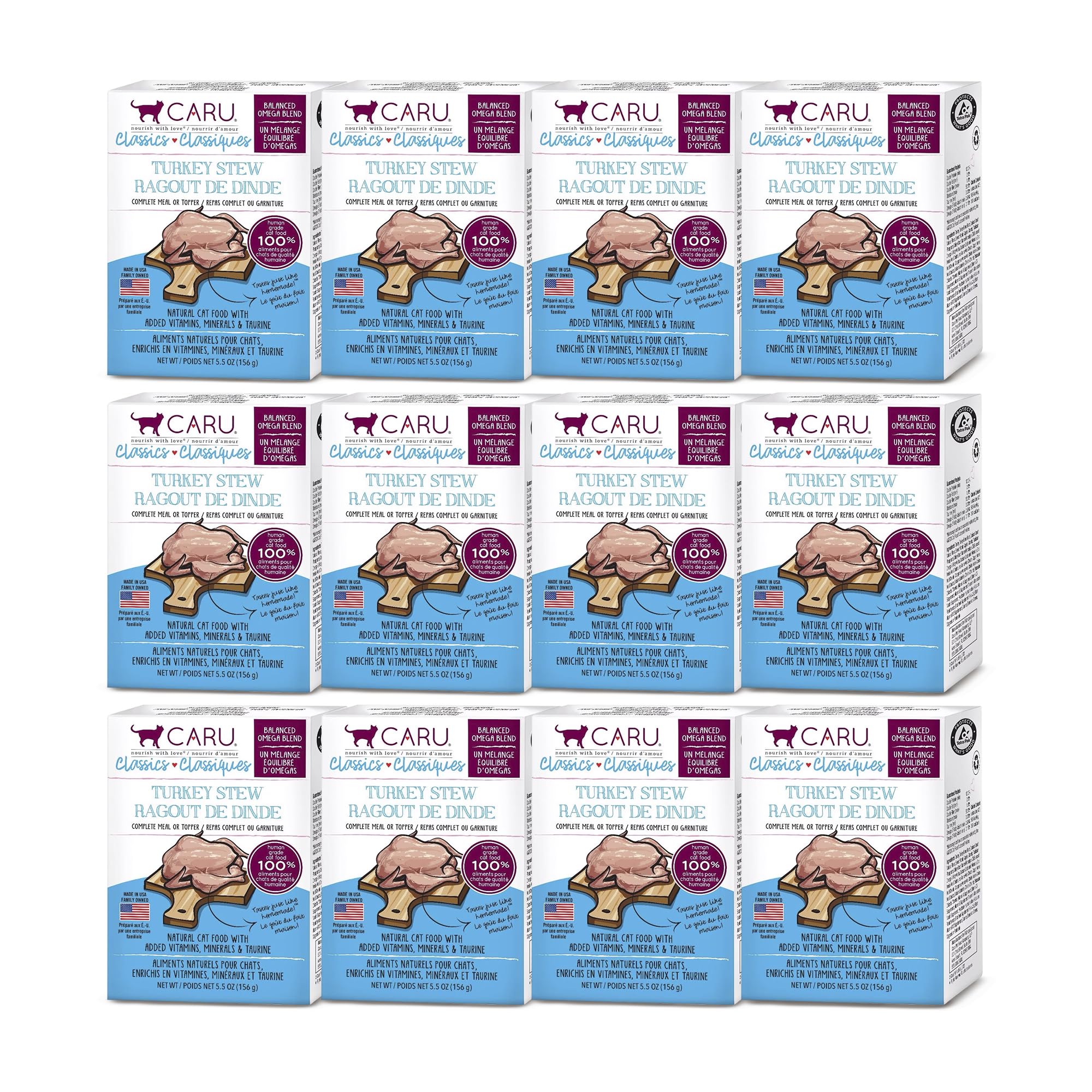 Caru - Classics Turkey Stew - For Cats - Supports Overall Pet Health - Wet Cat Food/Meal Topper - Human Grade Ingredients - Non-