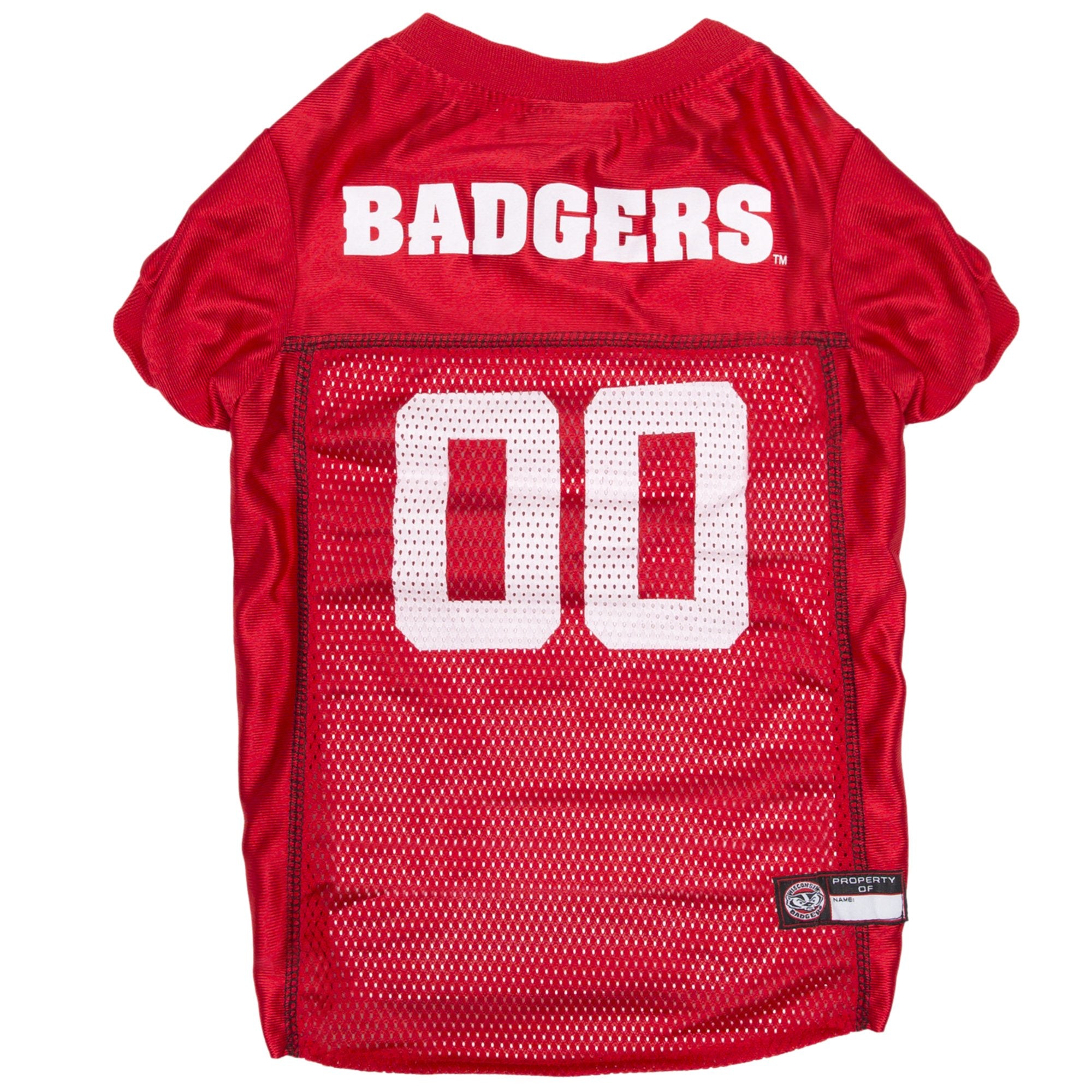 Pets First NCAA College Wisconsin Badgers Mesh Jersey for DOGS & CATS, X-Small.Licensed Dog Jersey with your Favorite Football/B