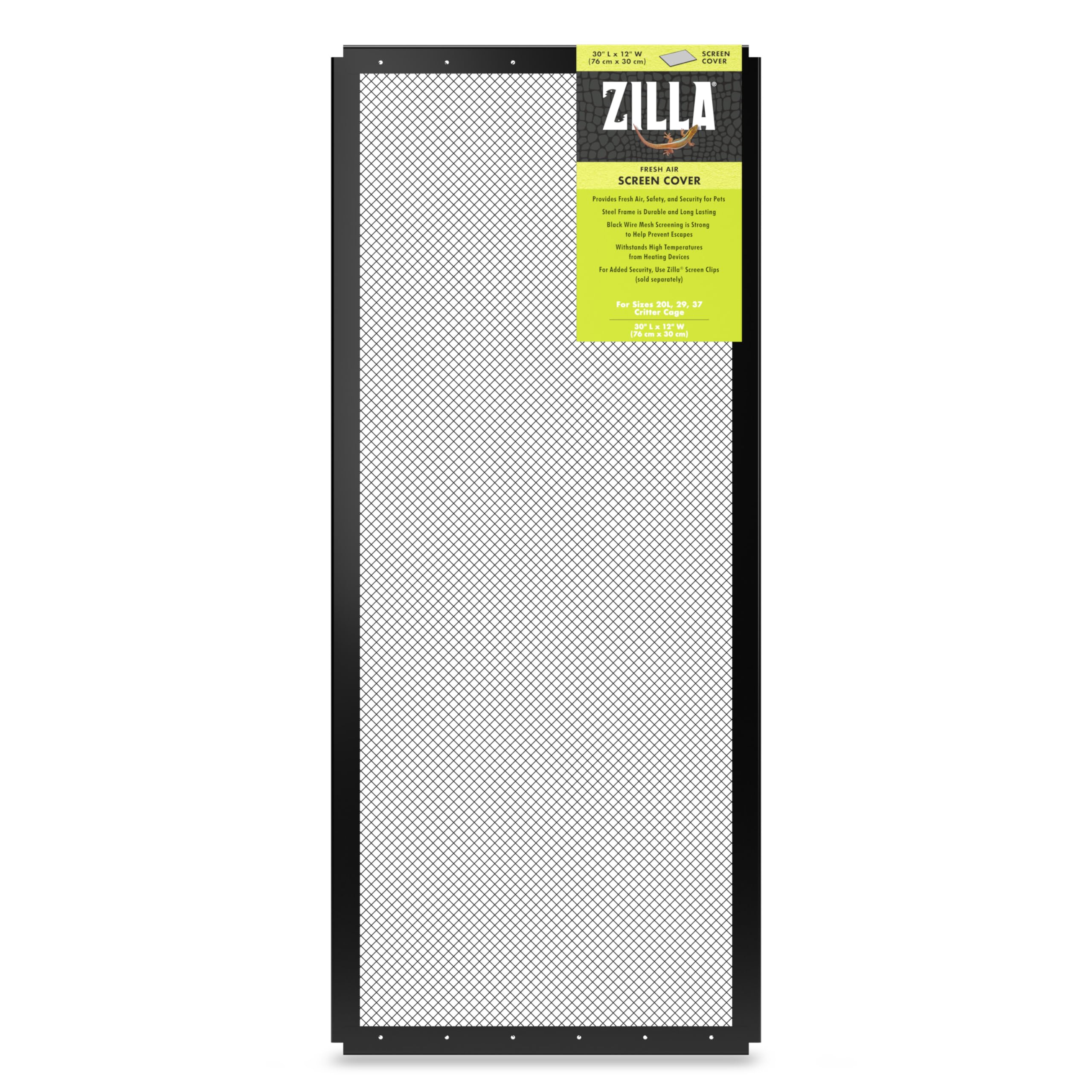 Zilla Pet Reptile Terrarium Fresh Air Screen Cover, 30 x 12