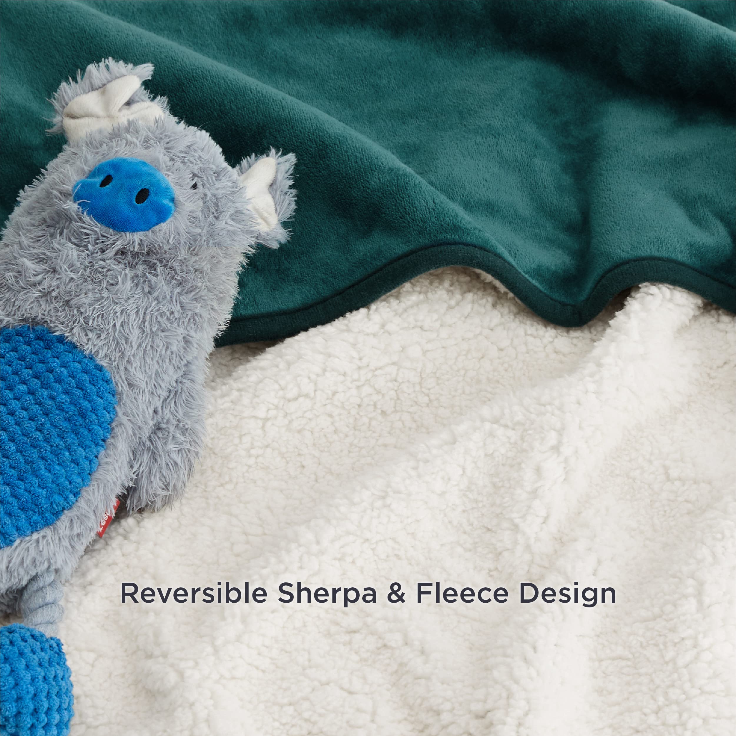 Bedsure Cat Blanket For Indoor Cats - Waterproof Calming Cat Blankets For Couch Protection, Sherpa Fleece Pet Blanket, Soft Plush Reversible Throw Furniture Protector, 40'X30', Green