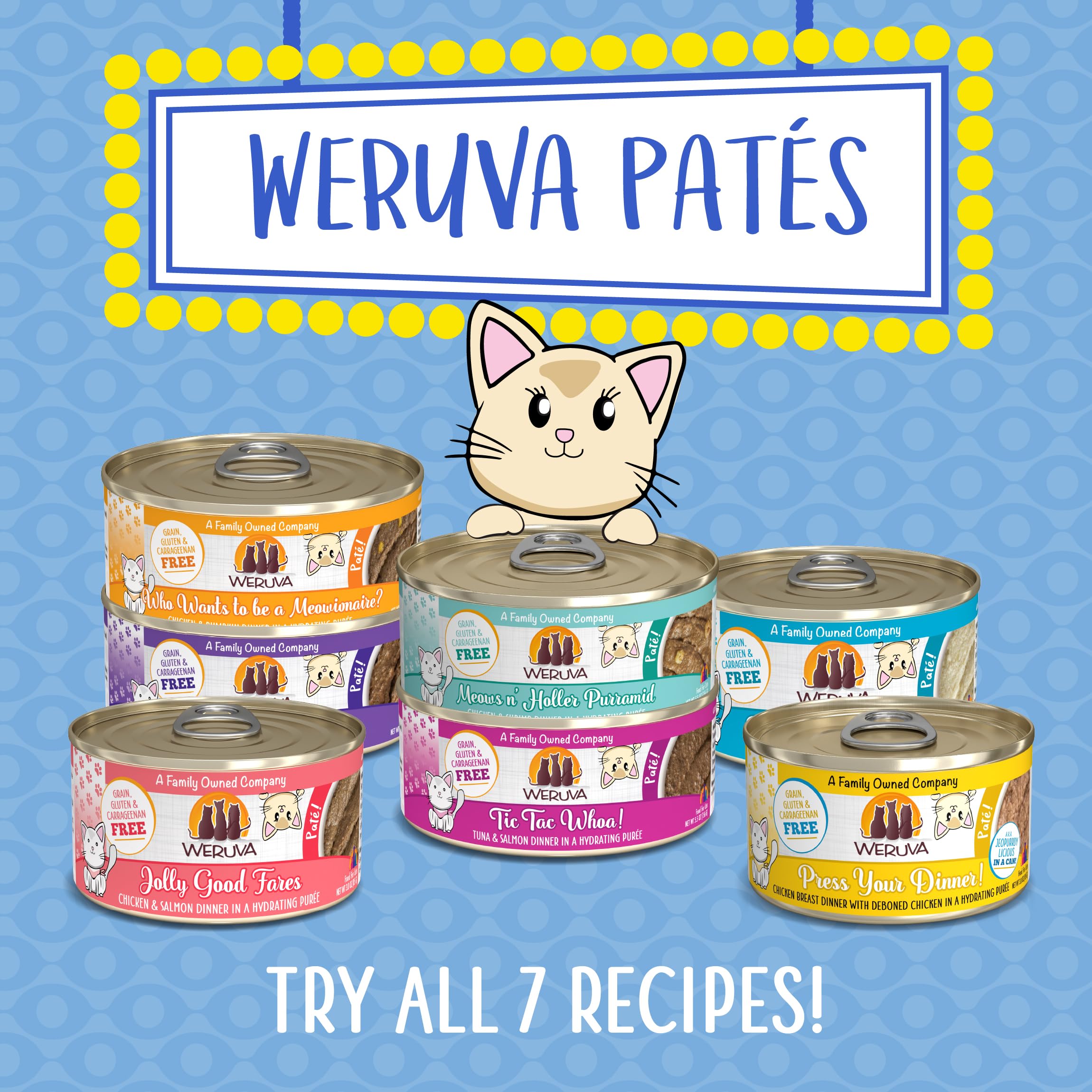 Weruva Wet Cat Food, Press Your Lunch with Chicken Pate, 10oz Can, Pack of 12