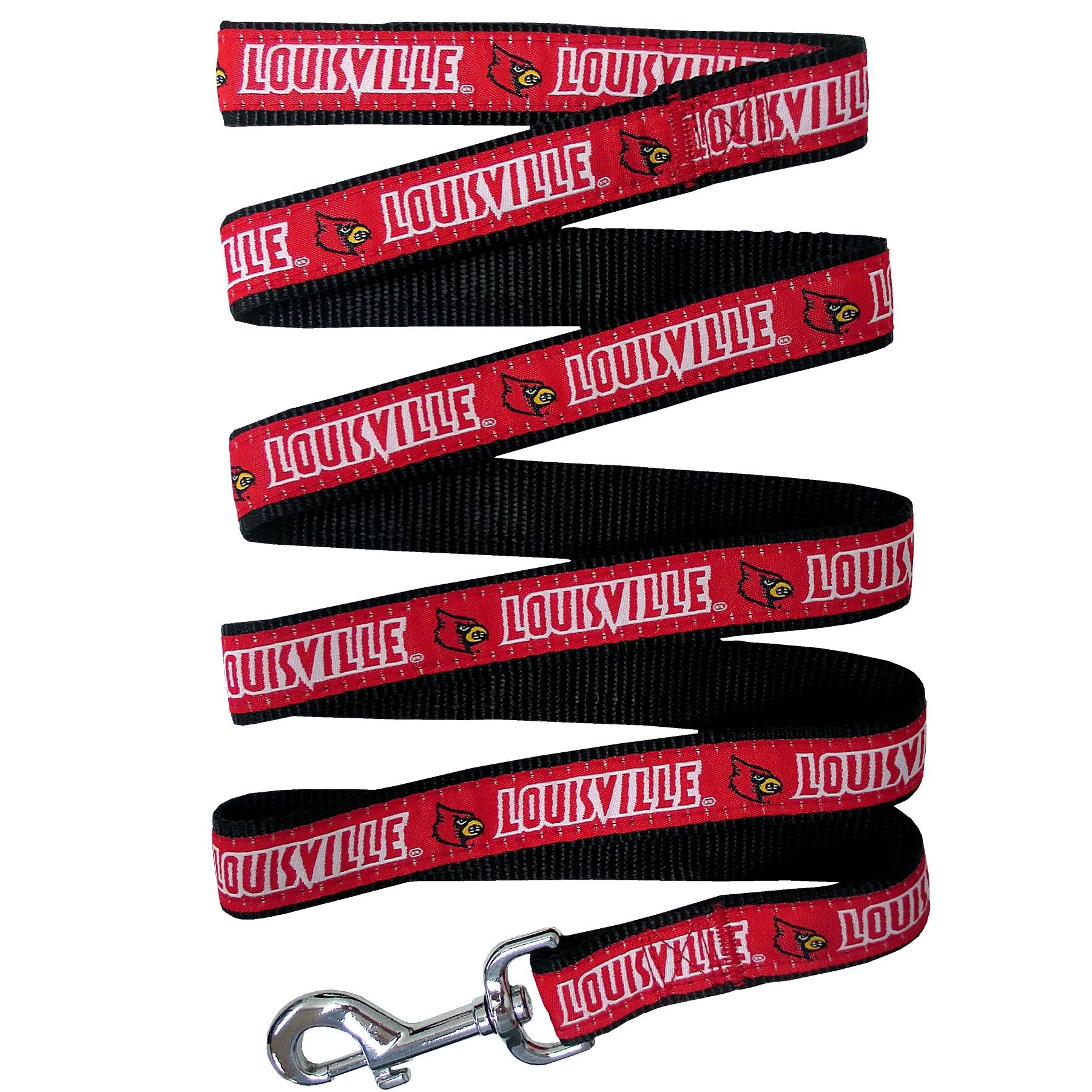 Ncaa Pet Leash, Large, Louisville Cardinals, Shiny & Colorful Leash For Dogs & Cats Licensed By The Ncaa