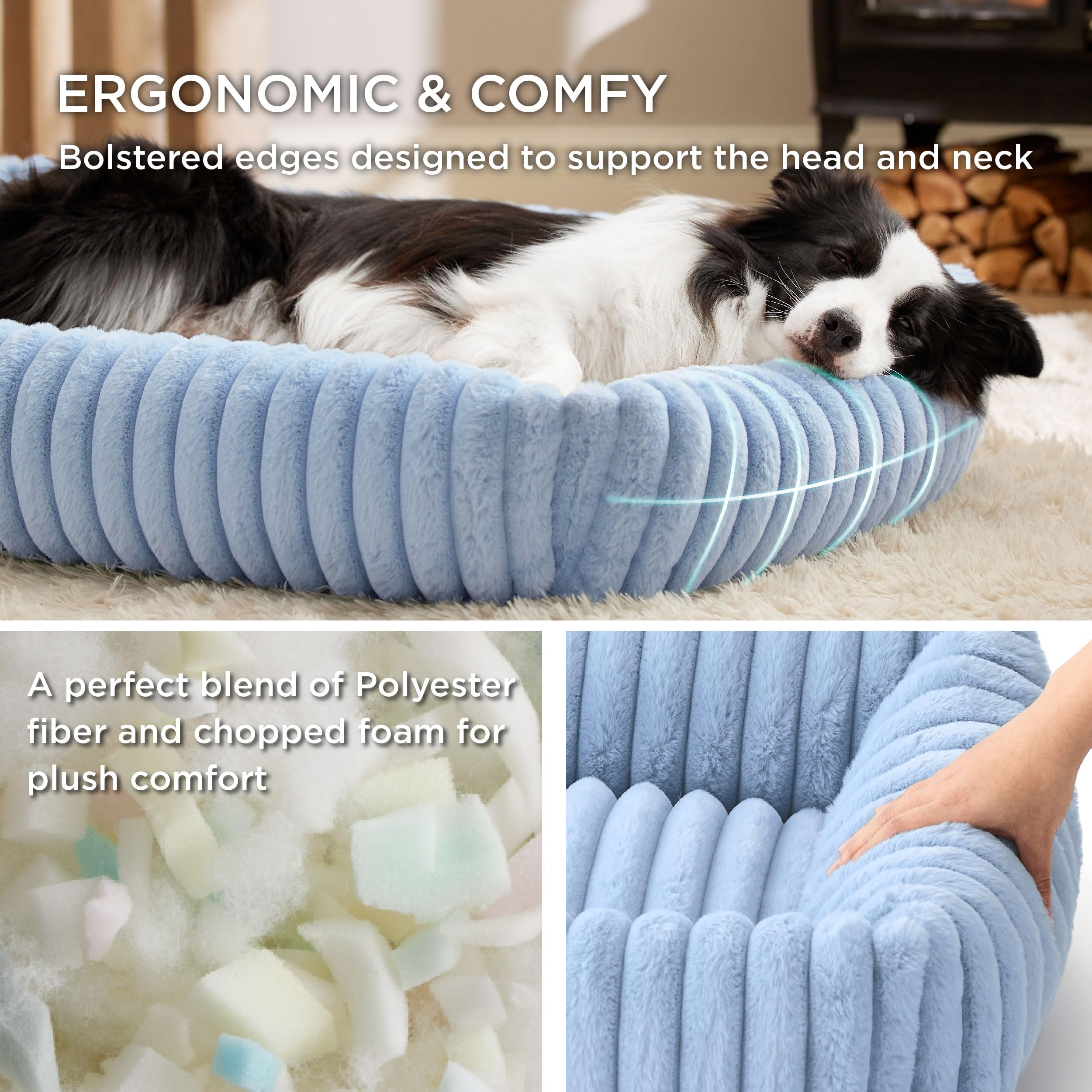 Bedsure Washable Dog Bed For Extra Large Dogs - Cute Furry Puppy Beds, Rectangle Orthopedic Xl Pet Beds With Removable Zipper Co