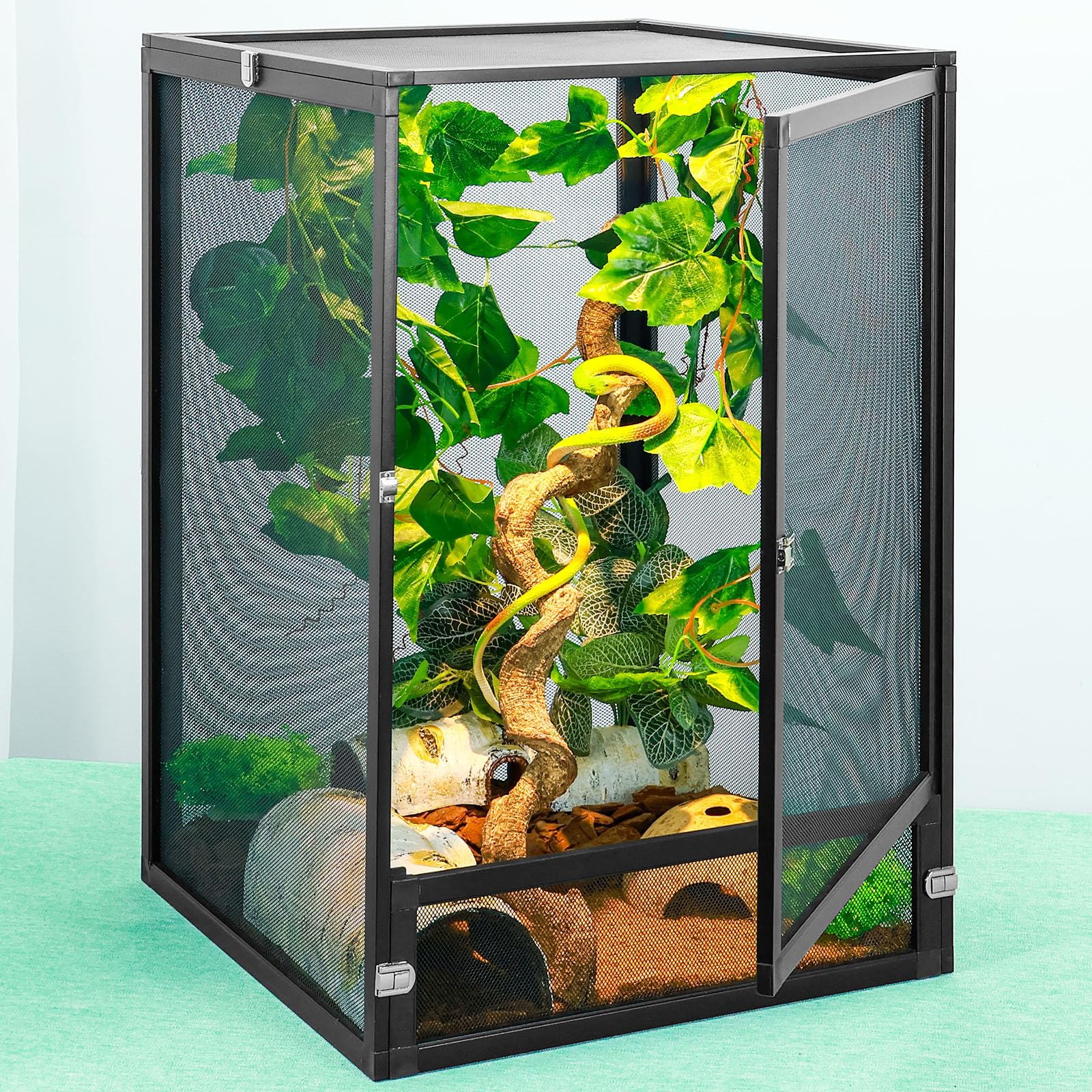 Binano 33 Gal Detachable And Foldable Reptile Butterfly Cage Terrarium, 360 Observation, Airflow, Interaction In Gecko Tank For 