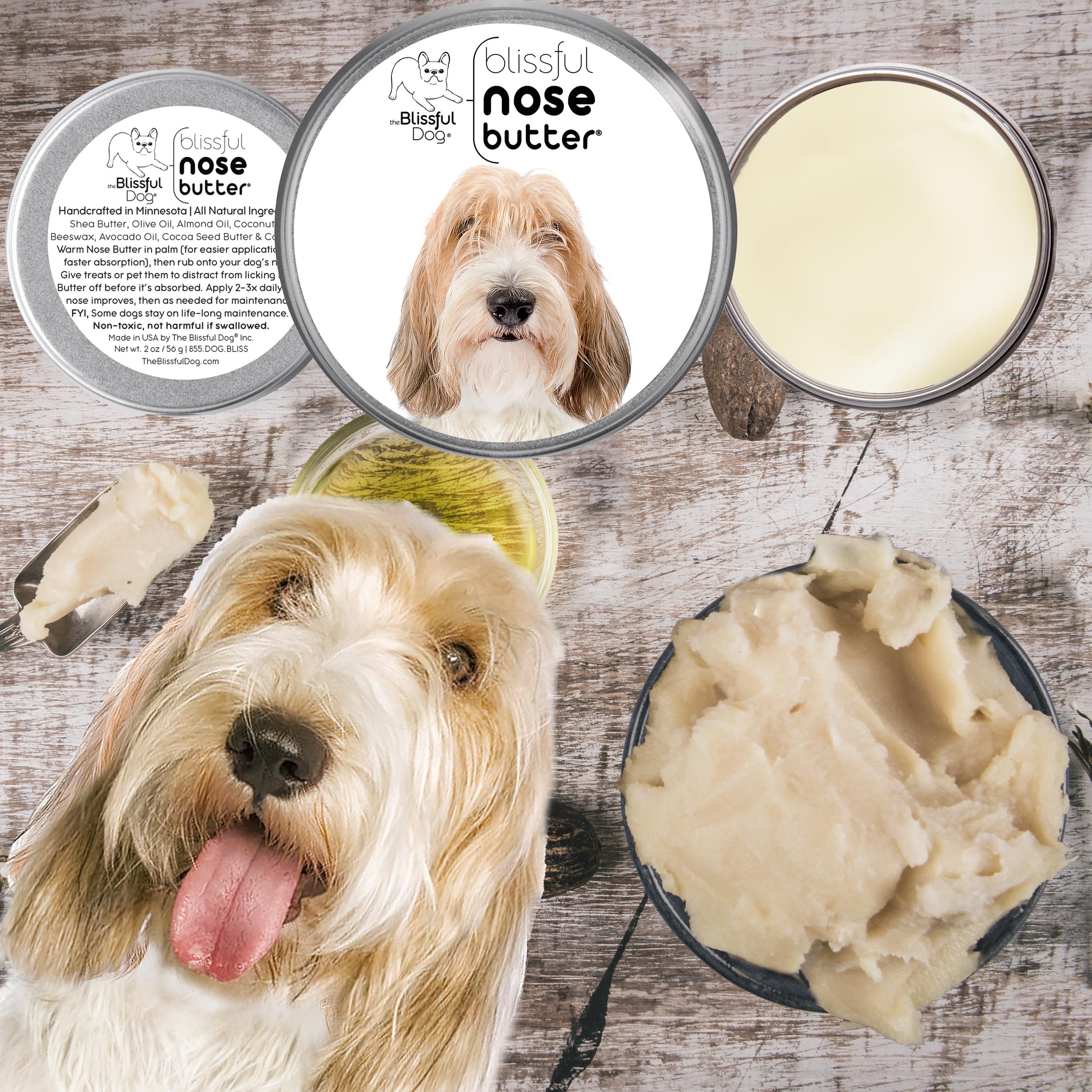 The Blissful Dog Petit Basset Griffon Unscented Nose Butter - Dog Nose Butter, 8 Ounce