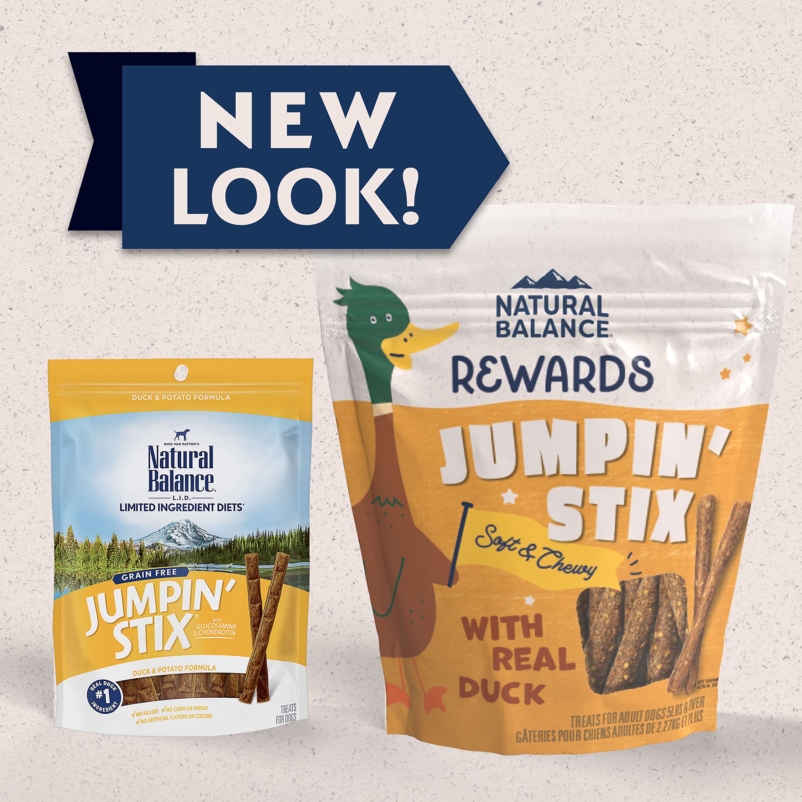 Natural Balance Limited Ingredient Rewards Jumpin Stix, Grain-Free Dog Treats for Adult Dogs of All Breeds, Duck Recipe, 10 Oun
