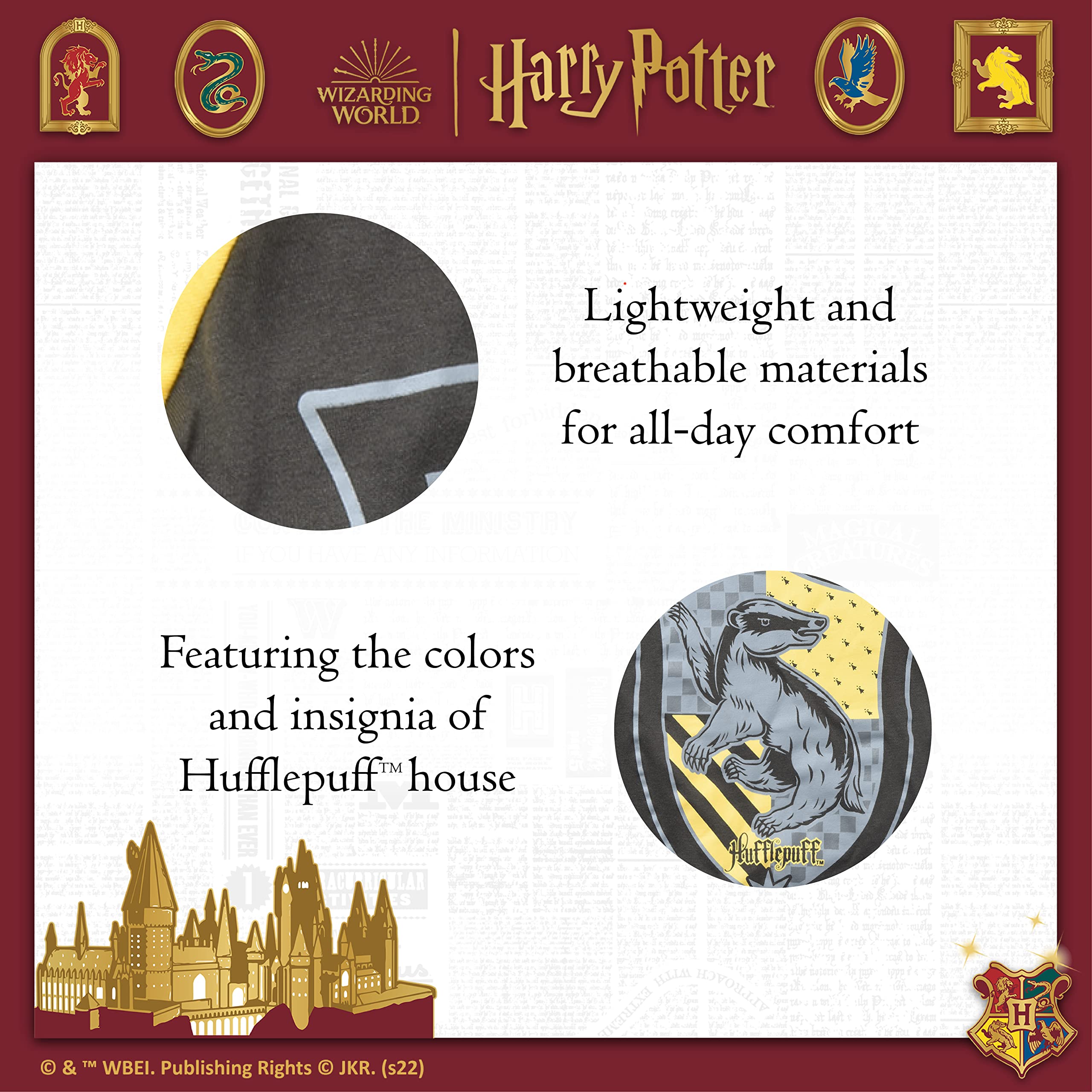 Harry Potter Hufflepuff Pet T-Shirt In Size Medium| Medium Dog T-Shirt, Harry Potter Dog Shirt | Harry Potter Dog Apparel & Accessories For Hogwarts Houses, Hufflepuff,Ff19288 Yellow