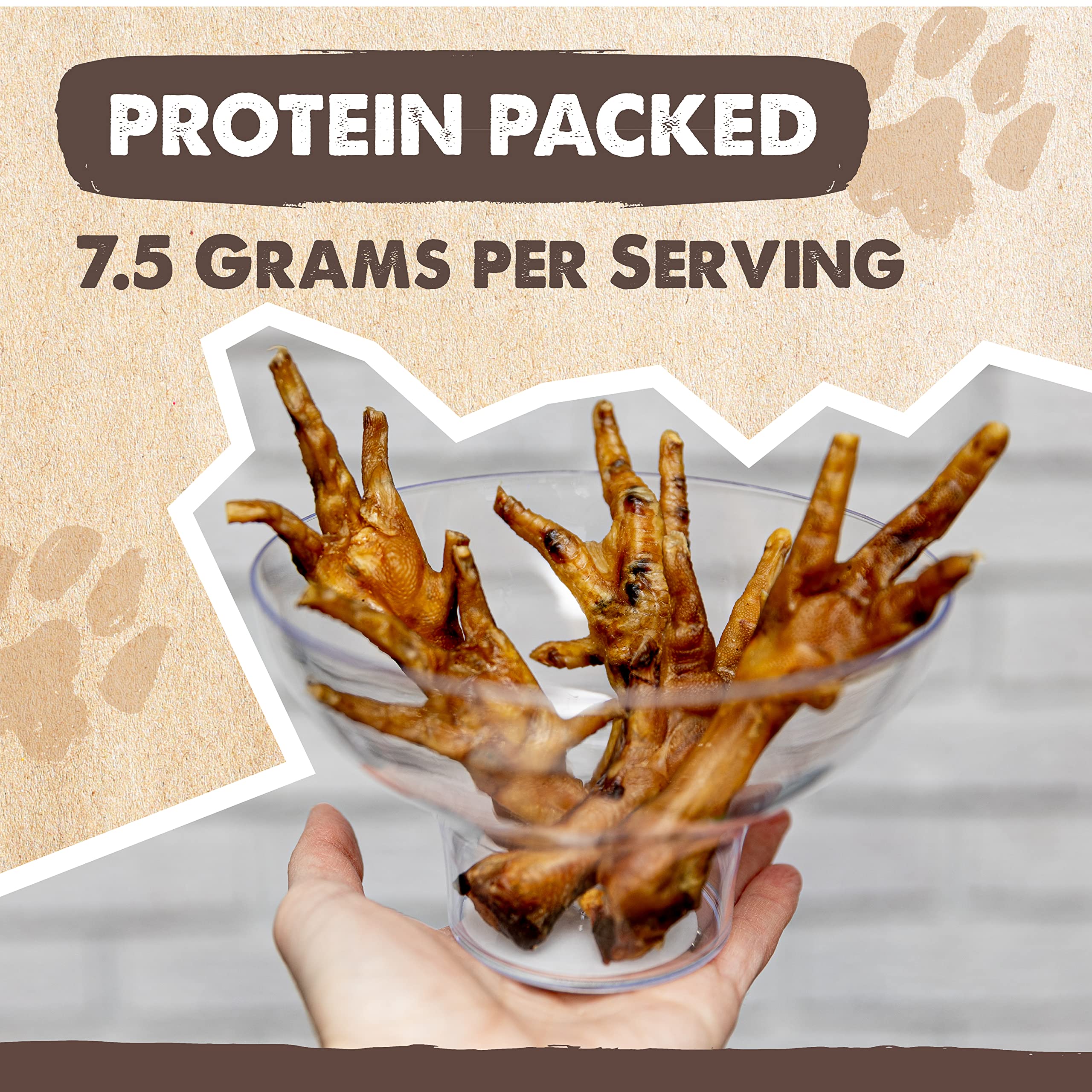 Mighty Paw Naturals Chicken Feet Dog Treats (30 Pack) | 100% Natural Dehydrated Chicken Feet for Dogs. Dried Chicken Feet for Do