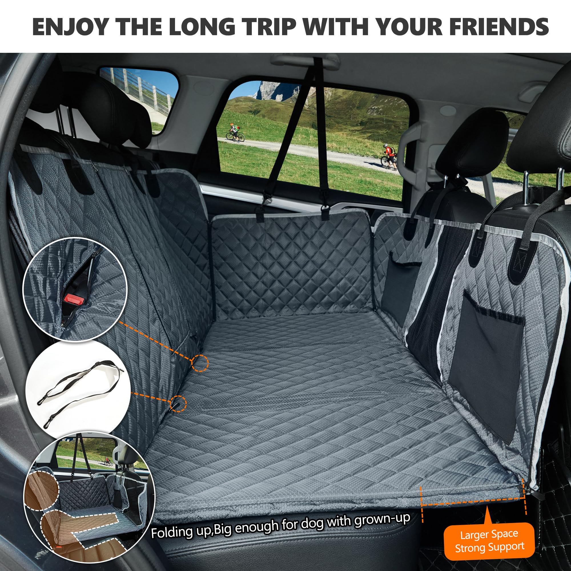 Anosospecial Back Seat Extender,Dog Car Seat Cover,Waterproof Pet Hammock Travel Bed,Durable Camping Air Mattress,Non Inflatable