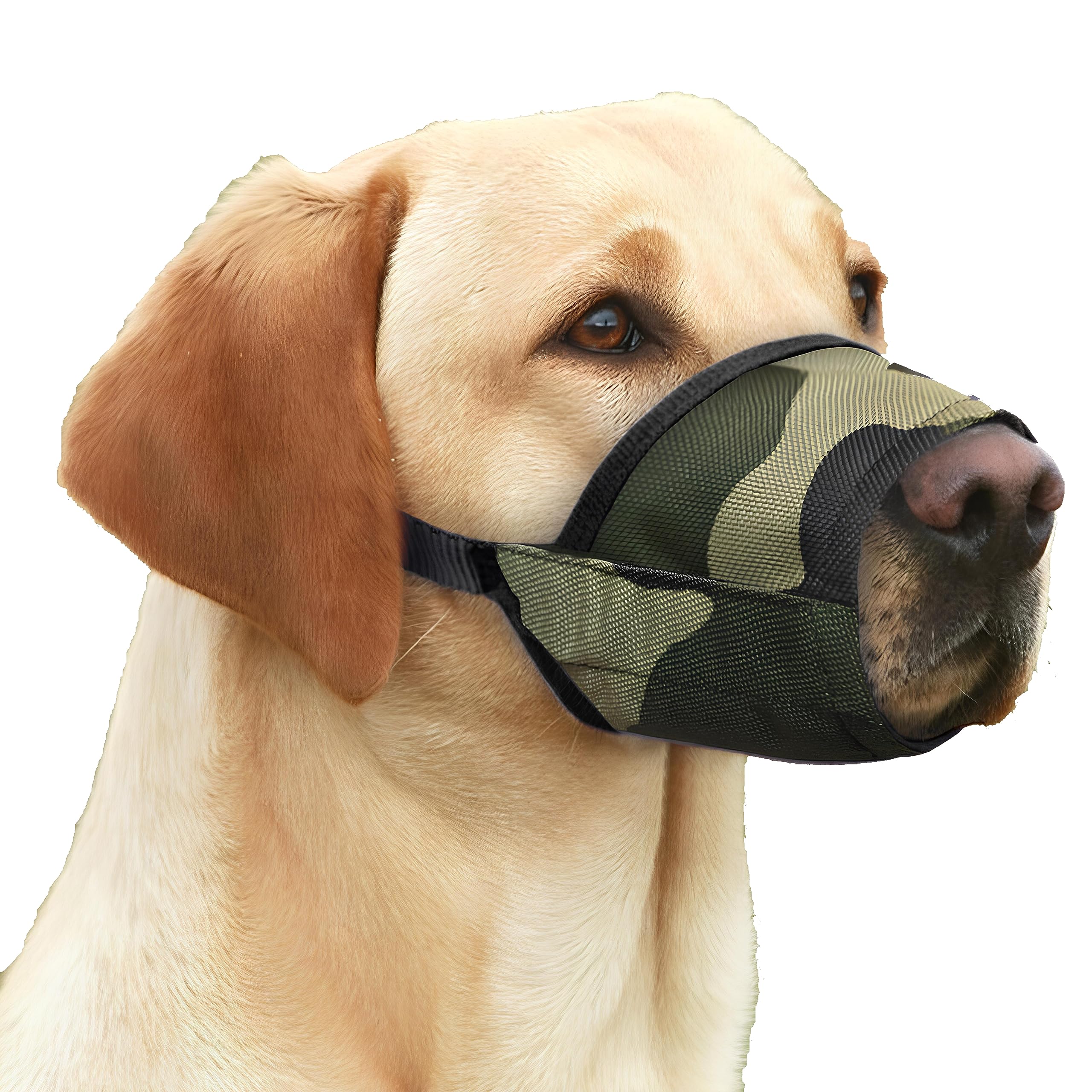 Ateliepets Soft Dog Muzzle For Puppies, Stop Biting, Barking & Chewing - 5 Colors & Sizes (Khaki Green, Small)