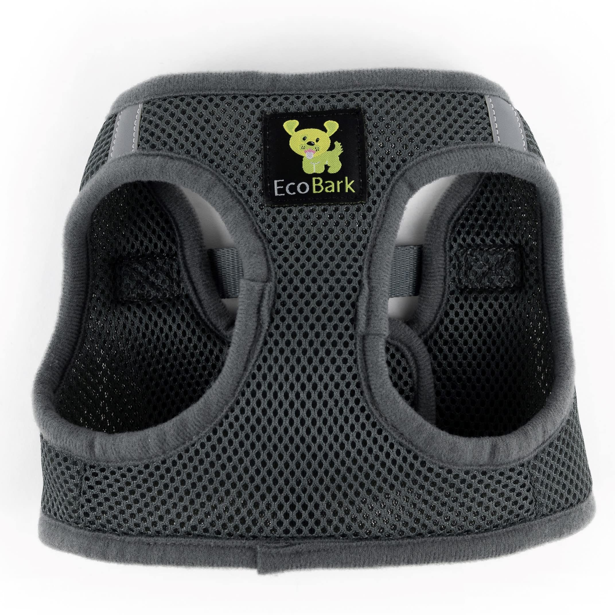 Ecobark Step In Dog Harness - Eco-Friendly Dog Harnesses For For Small & Medium Breed Dogs - Reflective And Adjustable Chest Body Halter Vest -Soft Luxurious Mesh (Gray, Xl)