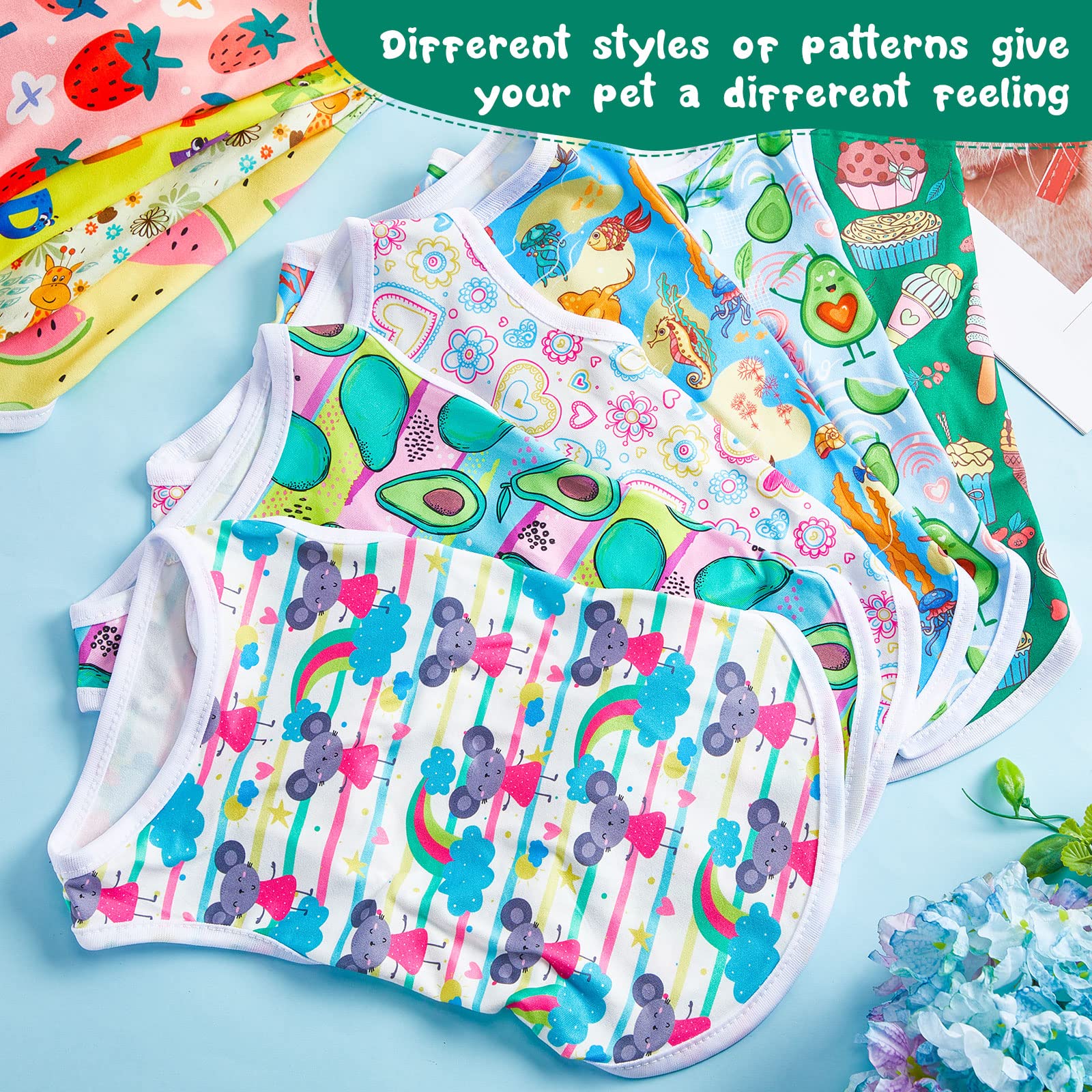 Saintrygo 10 Pcs Lovely Puppy Shirts Print Dog Clothes Breathable Pet Cartoon Dog Shirt Clothes Sweatshirt For Puppy Cat(Large)