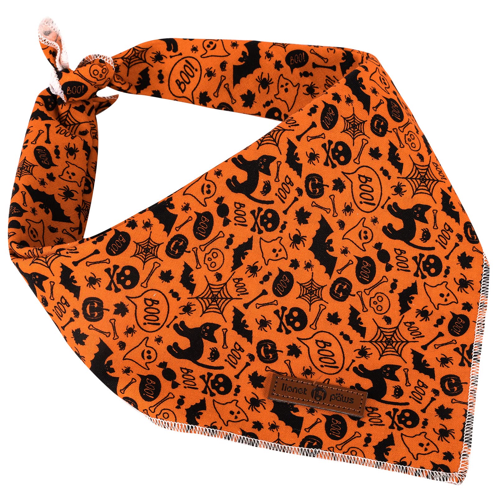 Lionet Paws Halloween Dog Bandana,Fabric Black Bat Dogs Kerchief For Small Medium Dogs,Dog Cotton Triangle Bibs Scarf For Girl B
