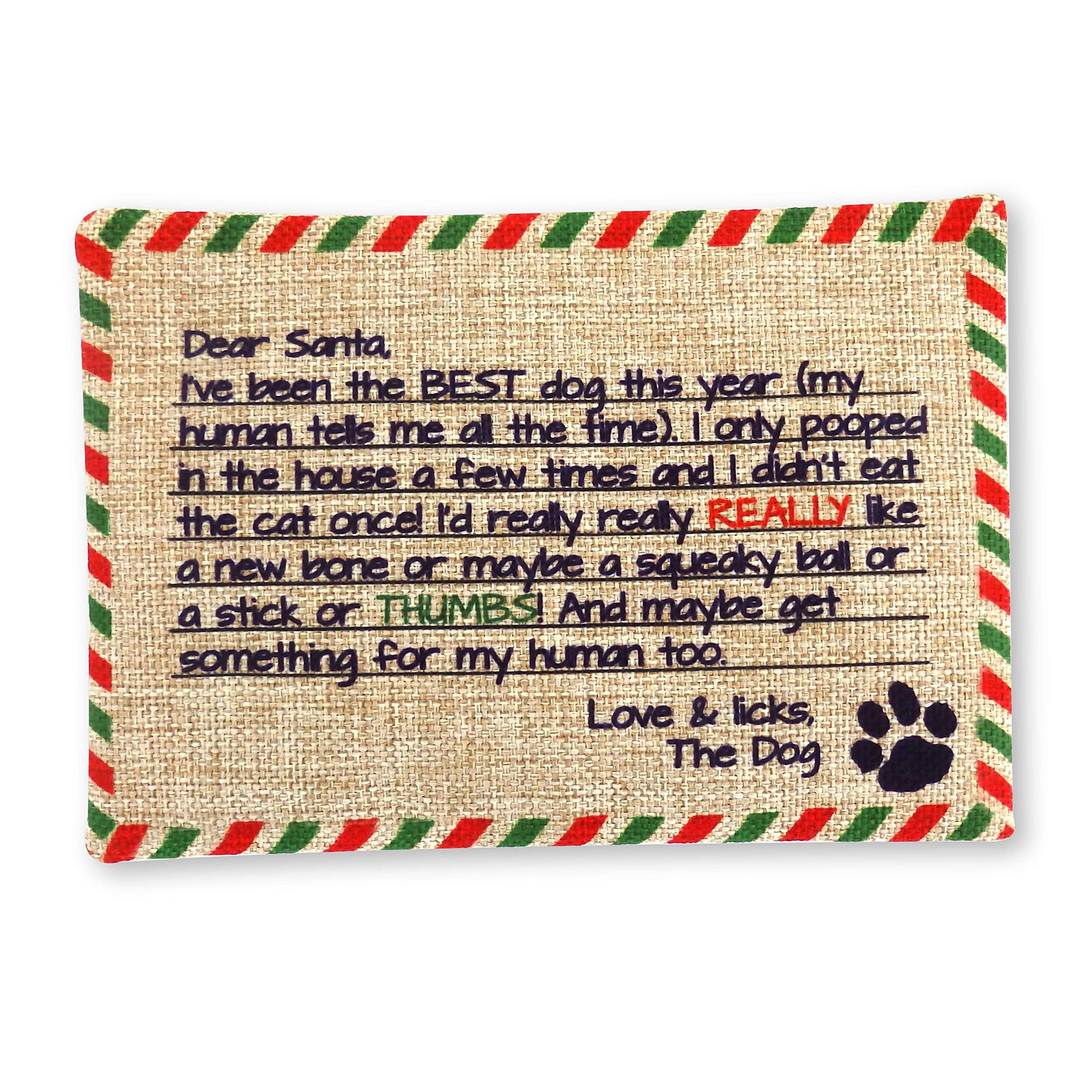 Bow Wow Pet Dog Toy Christmas Santa Letter, Funny Gift For Pets Teeth Teasing Toy (97386), All Breed Sizes