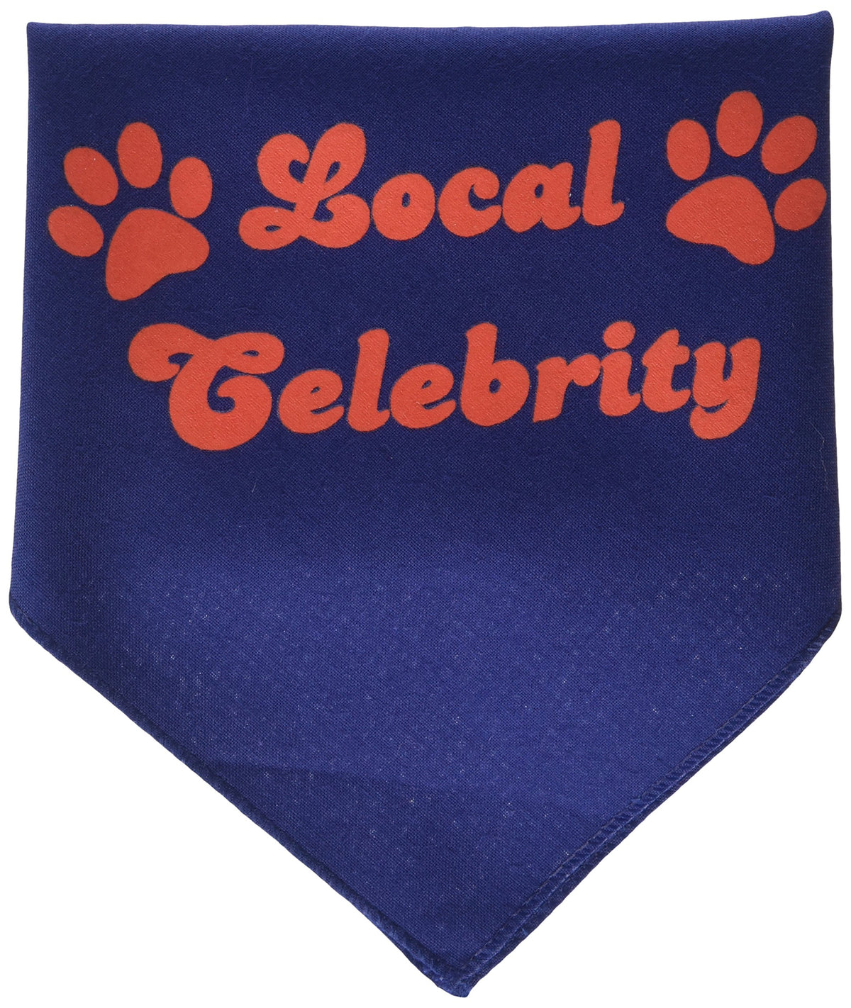 Pet and Dog Bandana Screen Printed, &quot;Local Celebrity&quot; Navy Blue Large