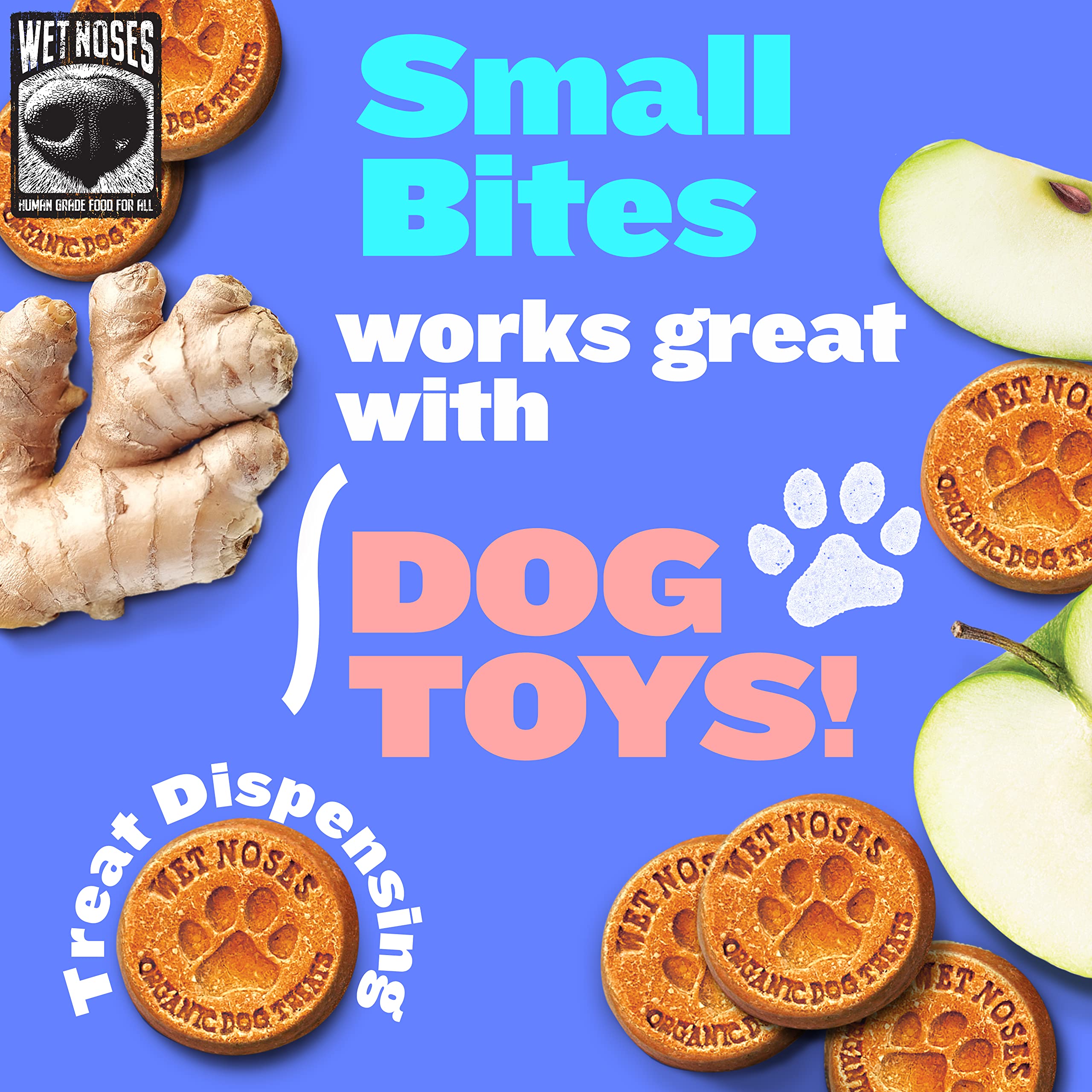 Wet Noses Grain-Free Organic Crunchy Dog Treats - for All Pet Sizes, Breeds - All-Natural Puppy Treat - 100% Human-Grade - Delic