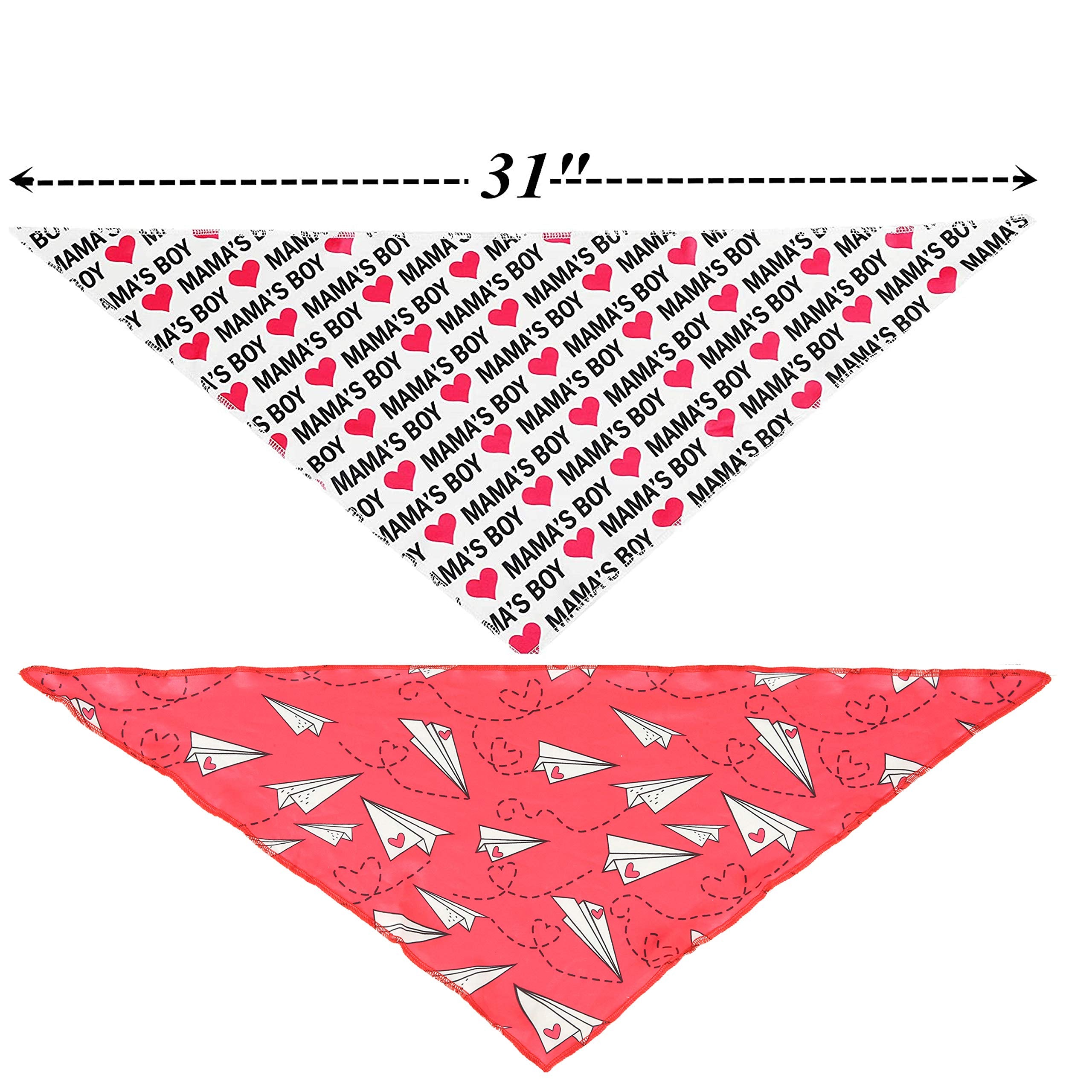 2 Pack Valentine'S Dog Bandana, Puppy Valentine Scarfs For Small Medium Large Dogs Cats
