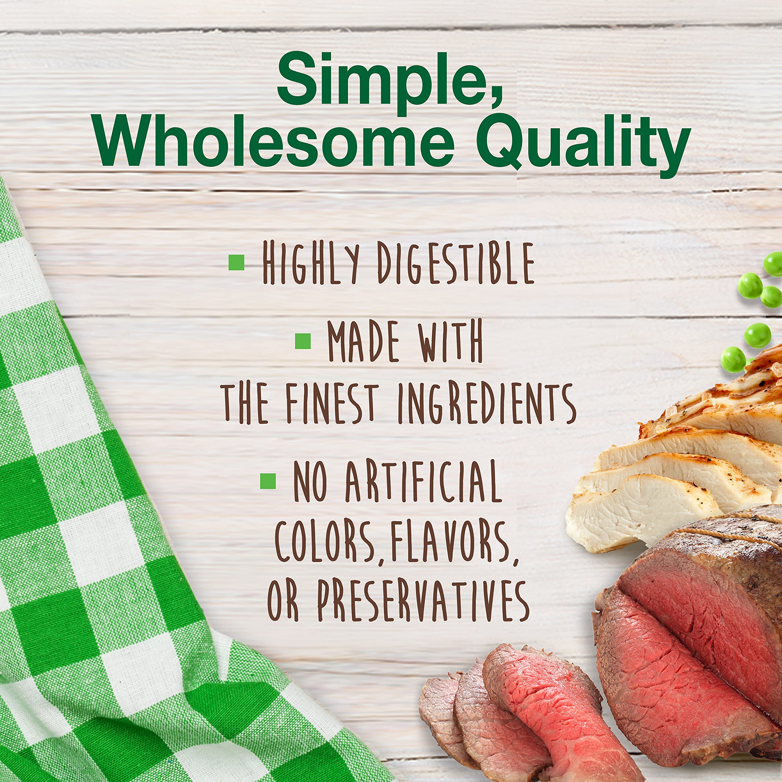 Nylabone Healthy Edibles Natural Dog Chews Long Lasting Roast Beef & Chicken Flavor Treats for Dogs, X-Small/Petite (48 Count)