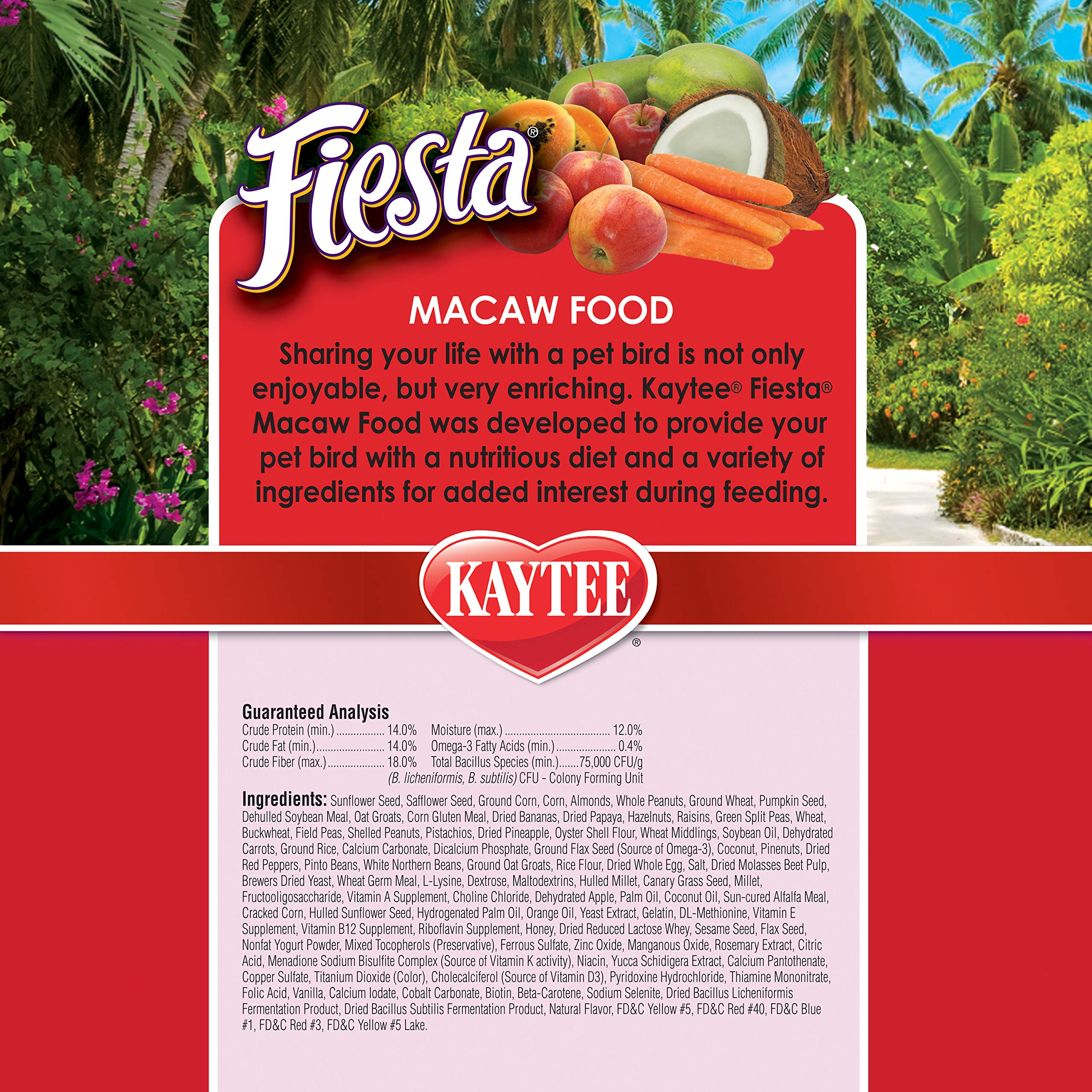 Kaytee Fiesta Macaw Pet Bird Food, 4.5 lb