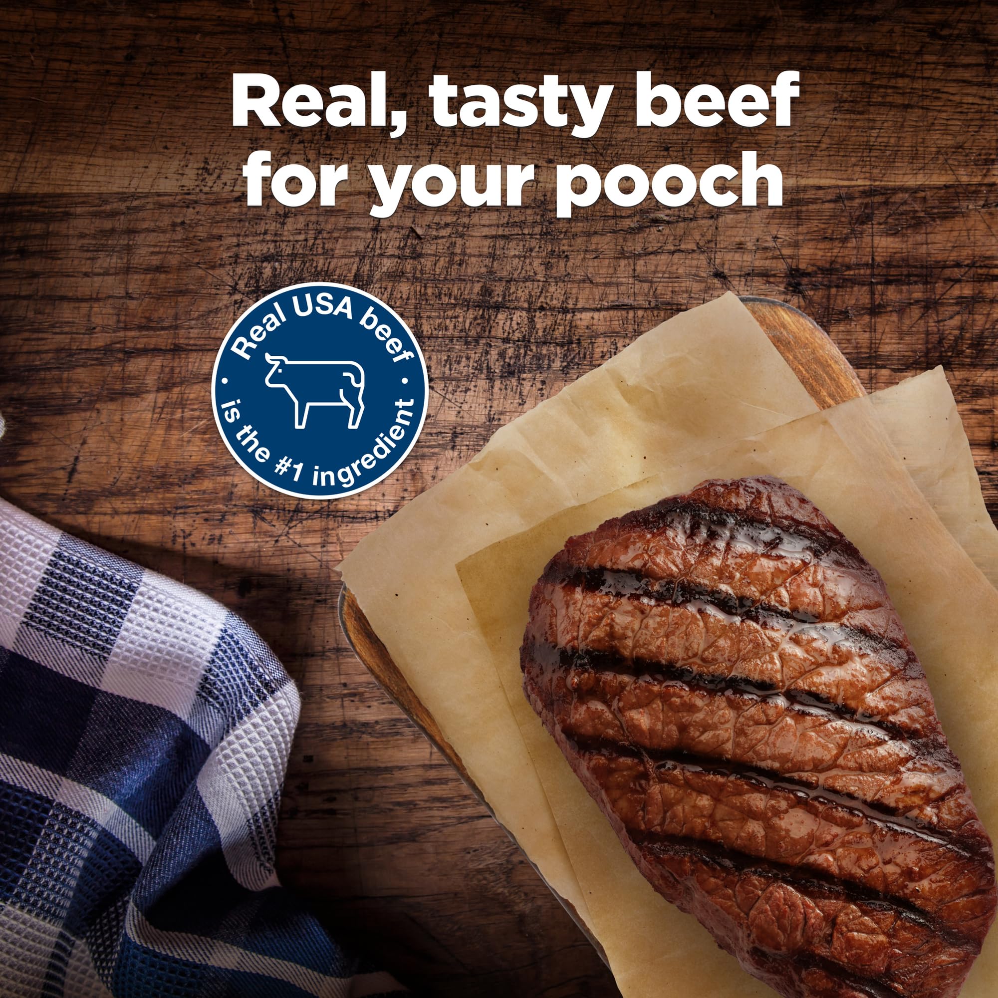 Blue Buffalo Nudges Jerky Cuts Dog Treats, Made in the USA with Natural Ingredients, Steak, 10-oz Bag