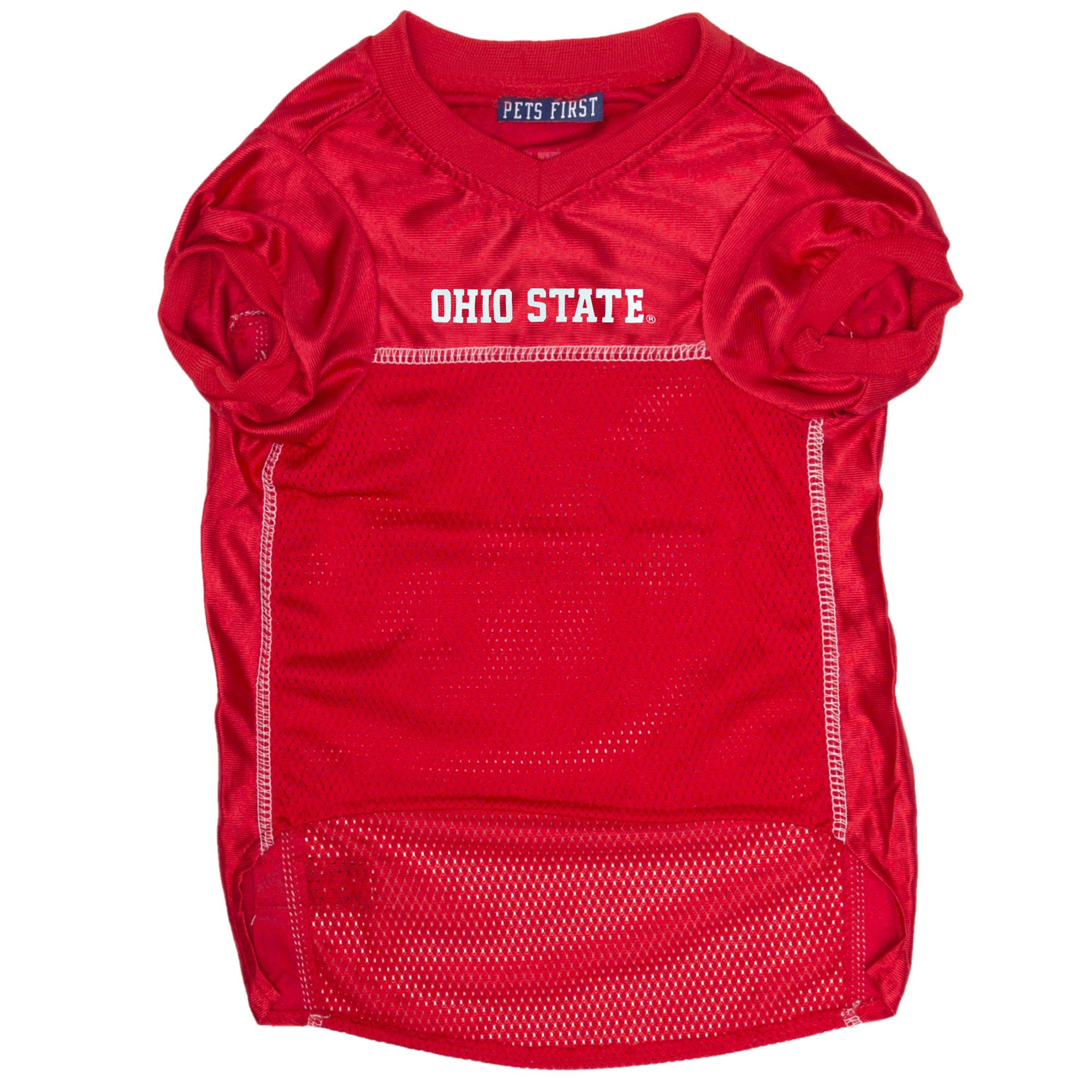 Pets First NCAA College Ohio State Buckeyes Mesh Jersey for DOGS & CATS, X-Small. Licensed Dog Jersey with your Favorite Footbal