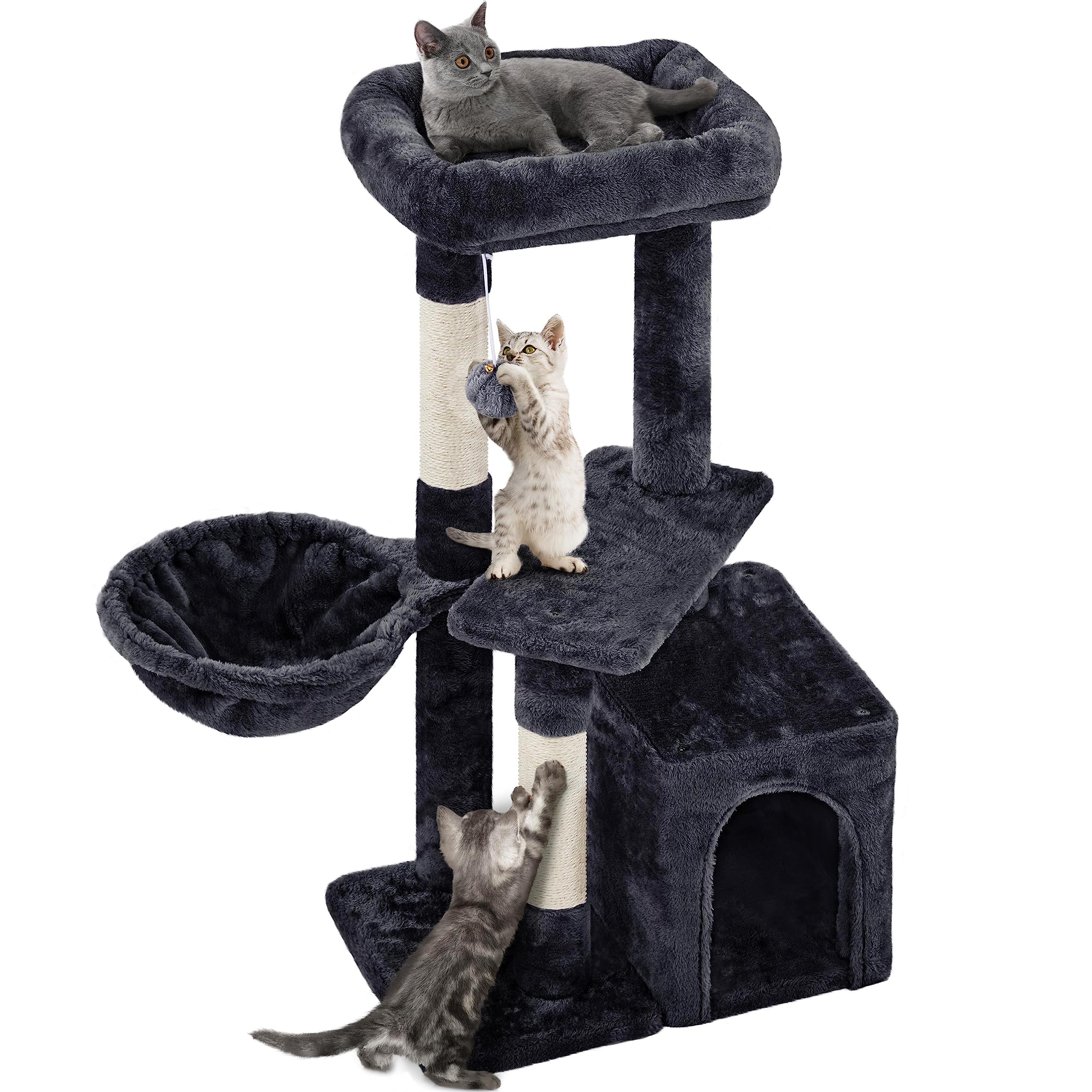 Yaheetech Cat Tree For Indoor Cats, 34In Cat Tower Cat Condo, Cat Furniture Activity Center Cat Bed Furniture W/Dangling Ball For Indoor Cat Kittens