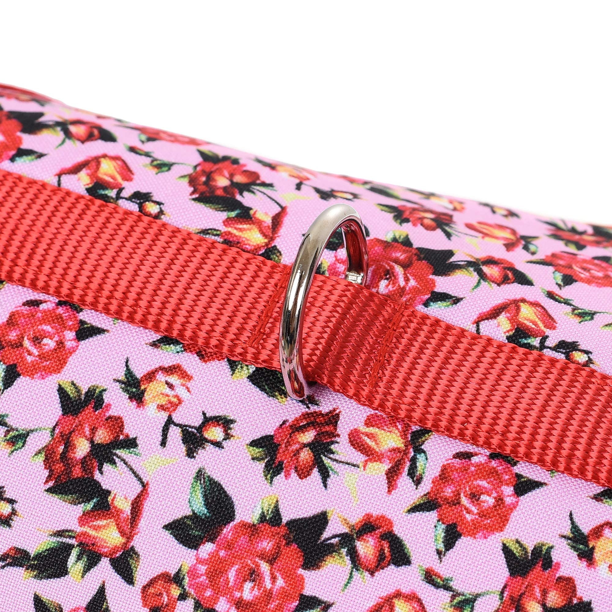 Mile High Life | Easy Get On Air Mesh Vest Harness | Spring Floral Collection | Adjustable Easy Closures Both Neck And Chest |20 Lbs Small Dogs & Cats | Peony Rose | M Chest Size (18'-20')