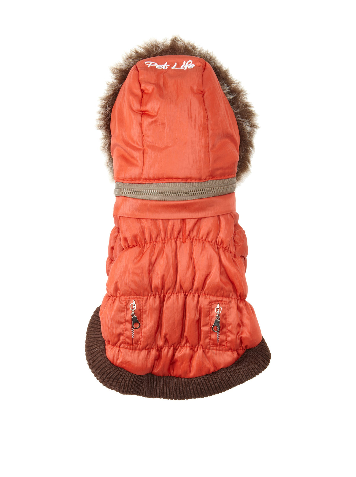 Pet Life Ski Parka, Orange, Medium