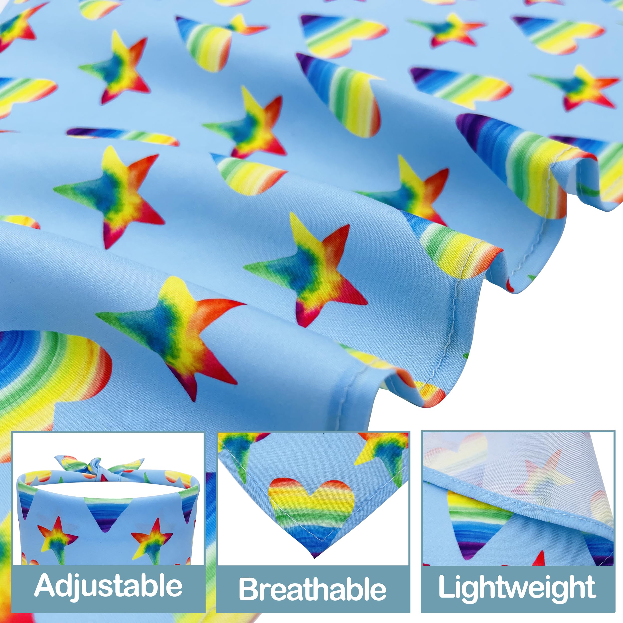JpGdn 10PCS Pride Day Dog Bandanas with Rainbow Color for Medium Dog Triangle Bibs Scarves Boys and Girls Gay Pride with Love is