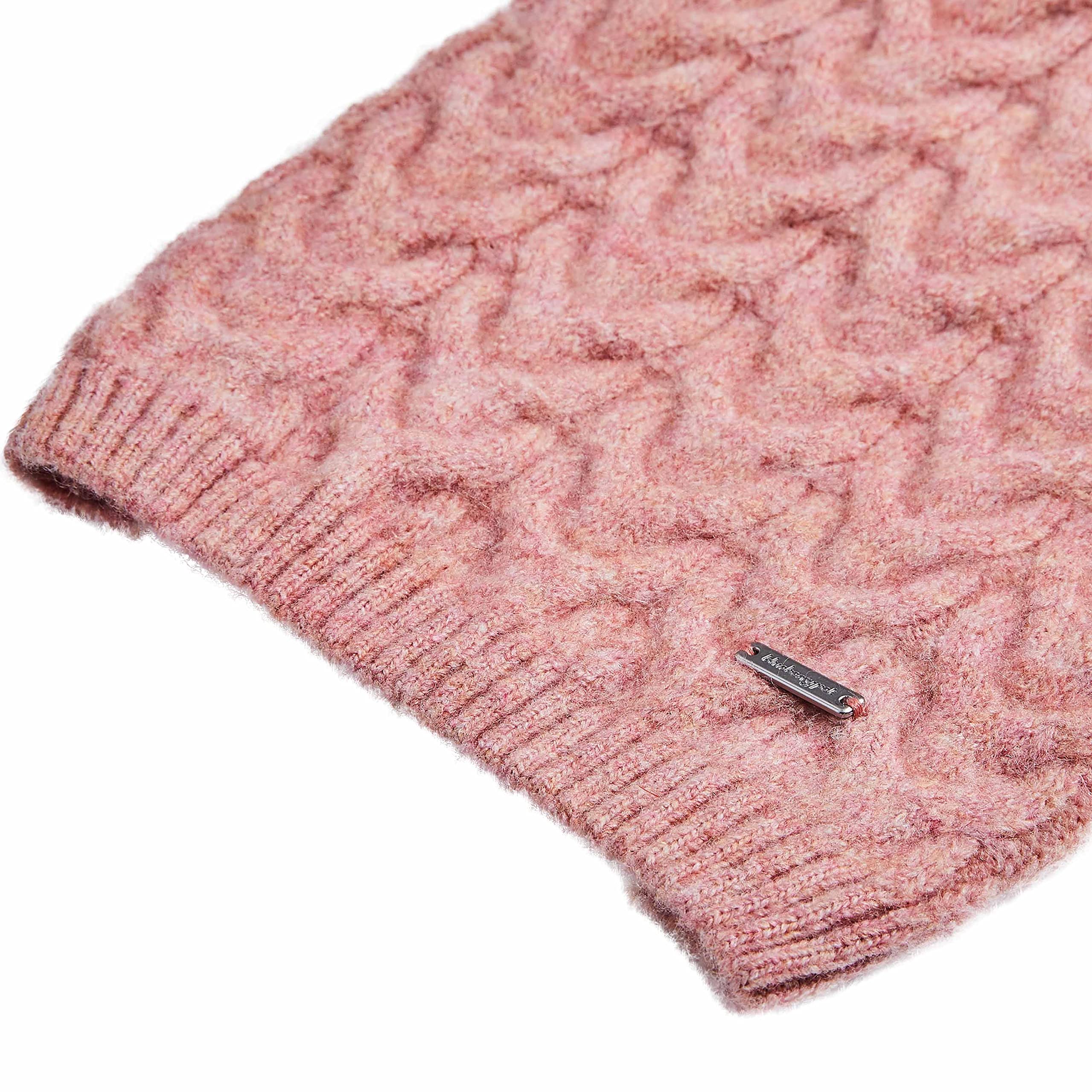 Blueberry Pet Classic Fuzzy Textured Knit Pullover Turtle-Neck Dog Sweater in Rainbow Pink, Back Length 18'', Pack of 1 Clothes