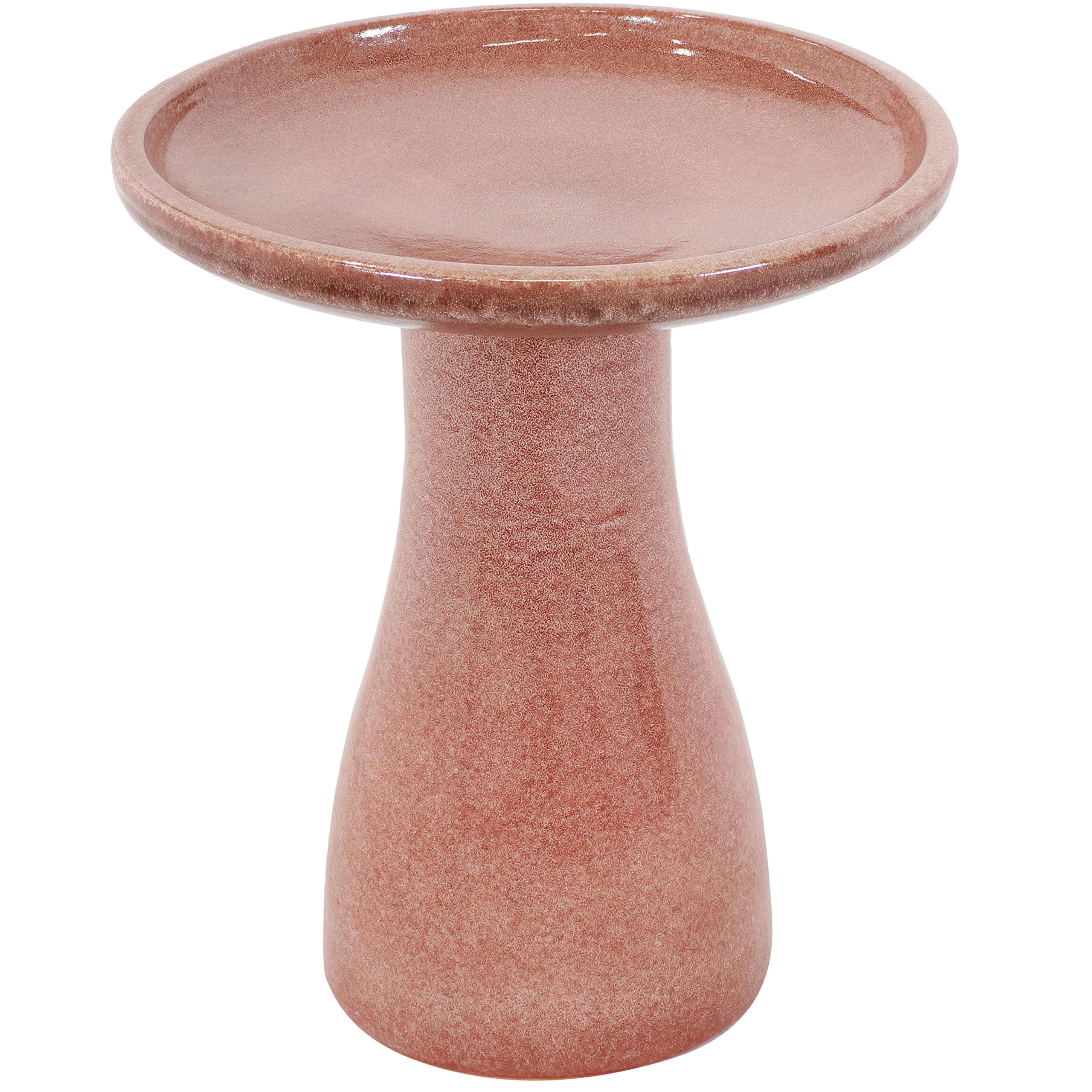 Sunnydaze 21-Inch H Ceramic Bird Bath for Outside - Hand-Painted Outdoor Bird Bath Bowl, UV/Frost-Resistant Finish - Lava