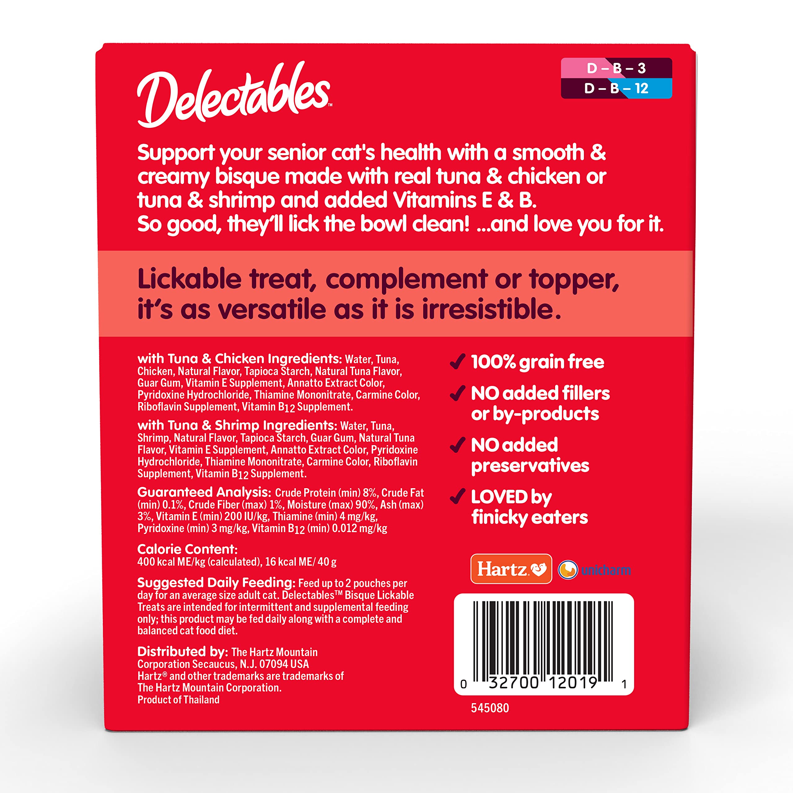 Hartz Delectables Bisque Lickable Treat for Senior Cats Variety Pack