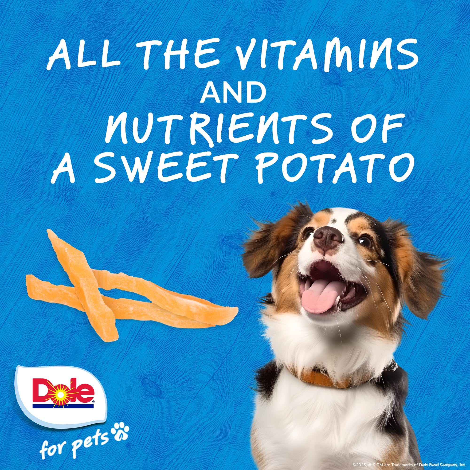 Dole for Pets Air Dried Sweet Potato Dog Treats, 6oz |Made with Real Sweet Potato, Single Ingredient, Limited Ingredient Dog Tre